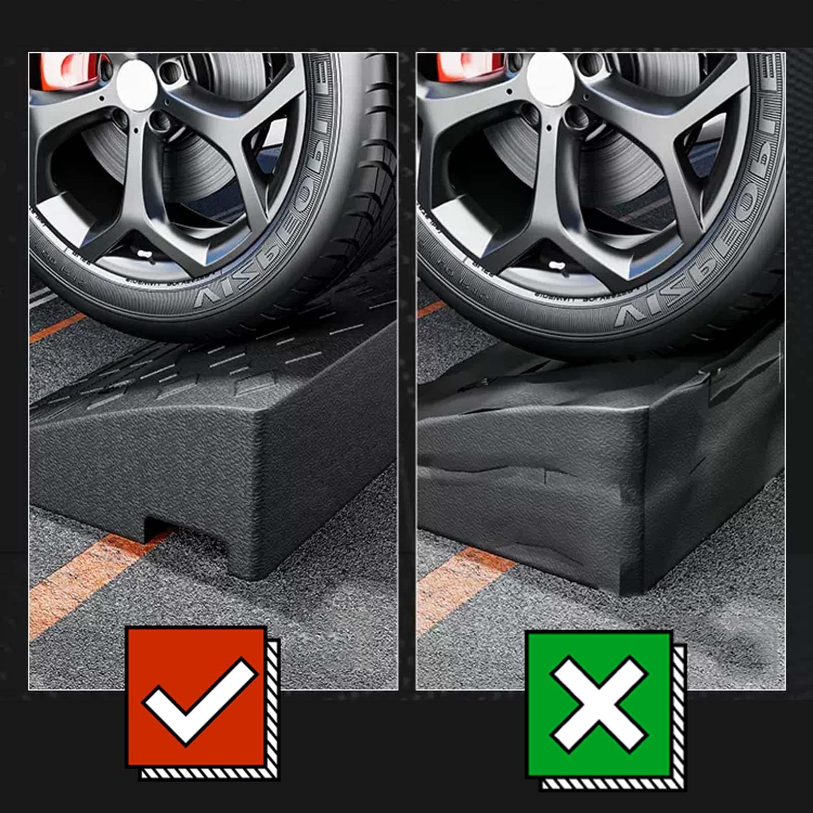 YSUEFIJO Rampe di Carico Auto, Rampa Carrabile per Marciapiede, Rampa Antiscivolo per Sedia a Rotelle, con Protezione da Sovrappamento, Rampe a Soglia per Caravan Bici Rotelle Accesso