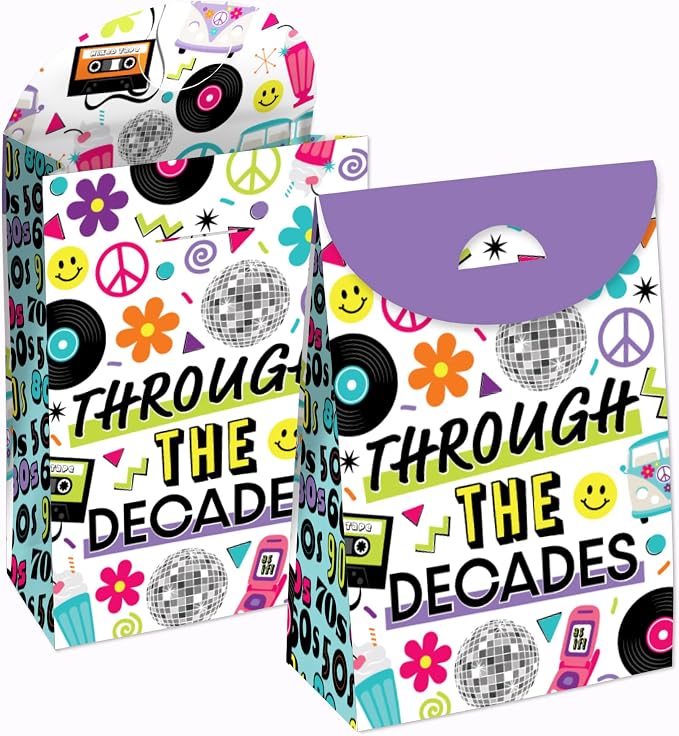 Big Dot Of Happiness Through The Decades - Mini Candy Bar Wrappers, Round Candy...