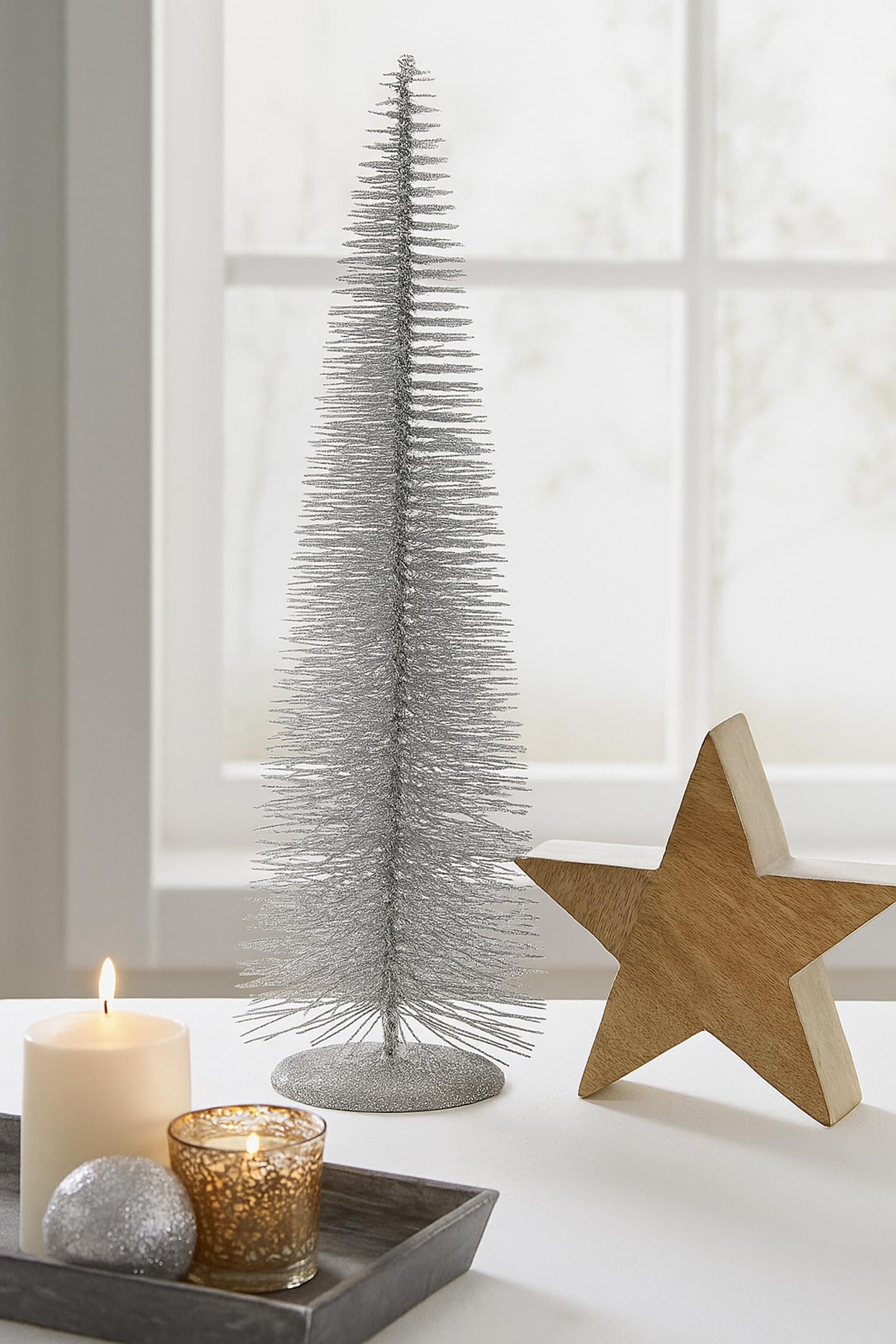 Albero di Natale con glitter albero di Natale a piramide, albero di Natale, albero decorativo in metallo, decorazione natalizia X'Mas sottile in metallo, decorazione natalizia, piramide decorativa