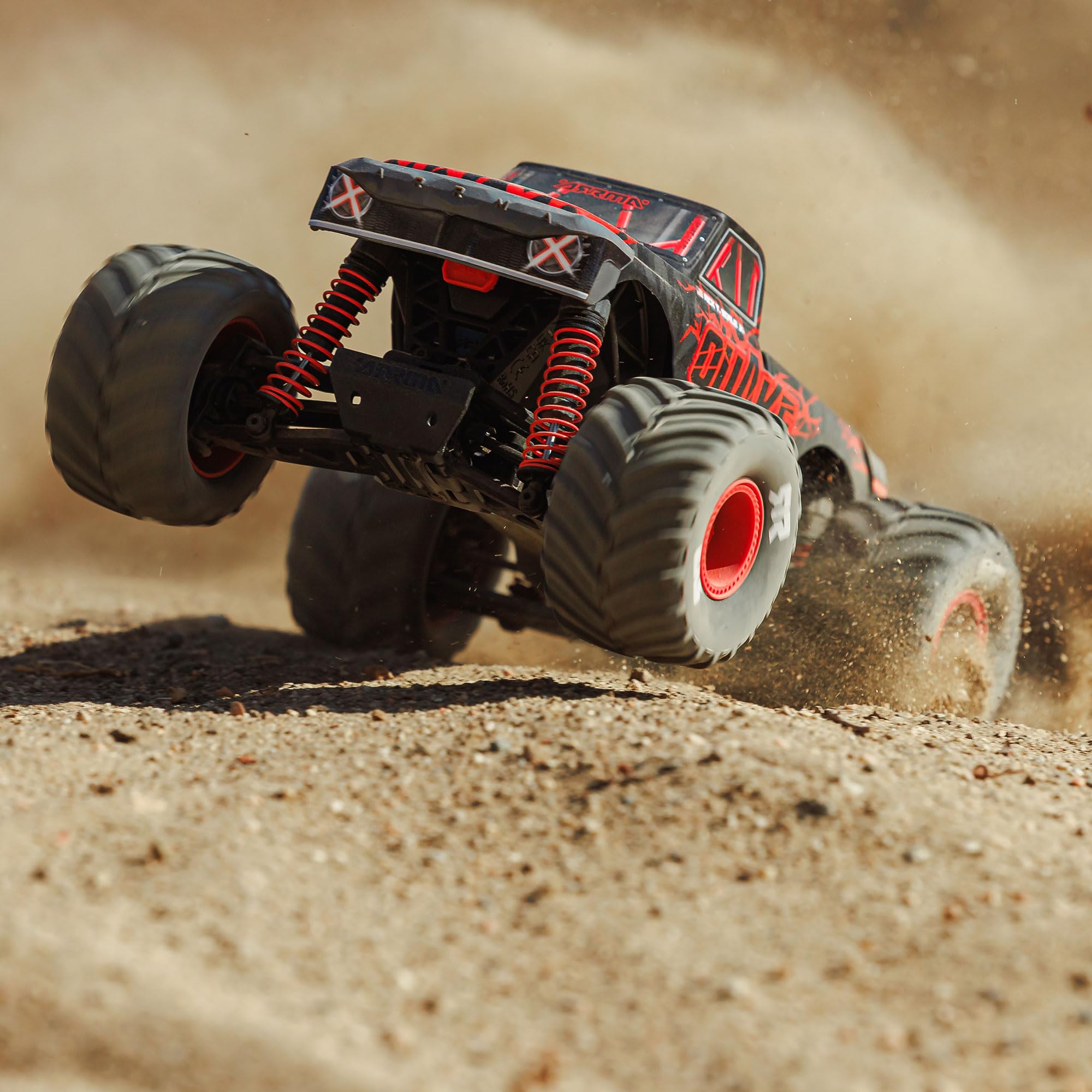 ARRMA RC Truck 1/16 Quake GROM 4X4 RTR Brushed Monster Truck (Akku & Ladegerät enthalten), Rot, ARA2137T1 | RC Truck, Akku & Ladegerät inklusive, ARA2137T1
