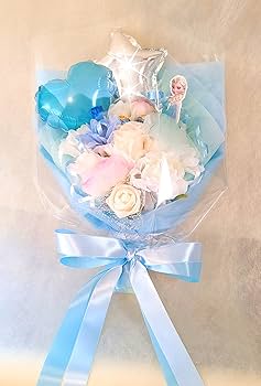キャンディリボン　バルーンブーケ Amazon｜キャンディブーケ バルーン付き☆エルサ【⠀透明