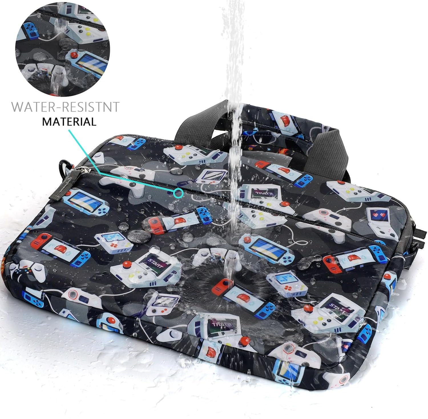 Kids Tablet Bag for Boys, Kids Tablet Carrying Case for Fire HD 10, HD 8, Fire 7 Sleeve Bag Kid Kindle Bag, iPad Bag for Kid, Games Camo Black