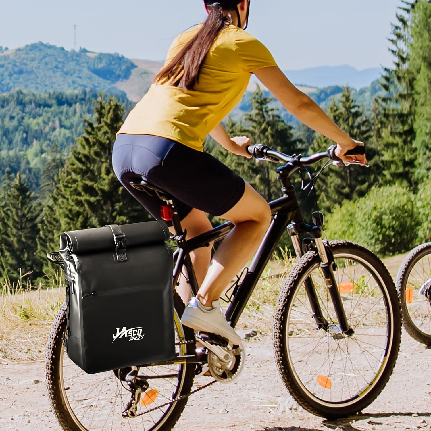 JASCOPRO Torba rowerowa 3 w 1 na bagażnik, 25-32 l, wodoszczelna, plecak z tyłu z kieszenią na laptopa 16