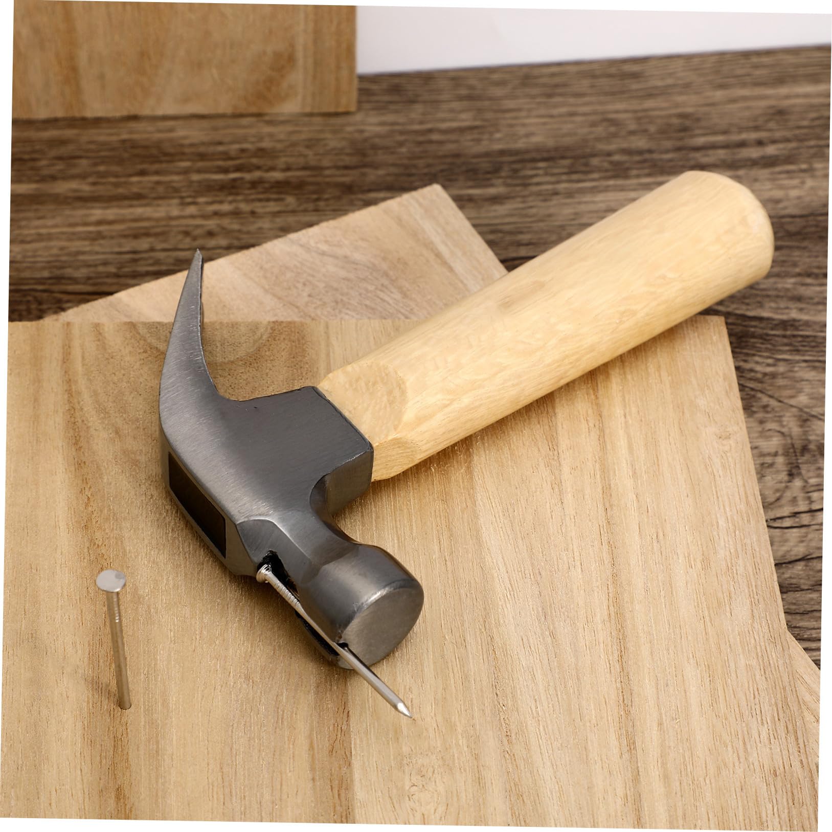jojofuny Martillo de Garra Mini Material Metal y Madera para Carpintería Mango Corto Diseño Clásico Fácil de Usar y Confiable para Taller y Caja de Herramientas