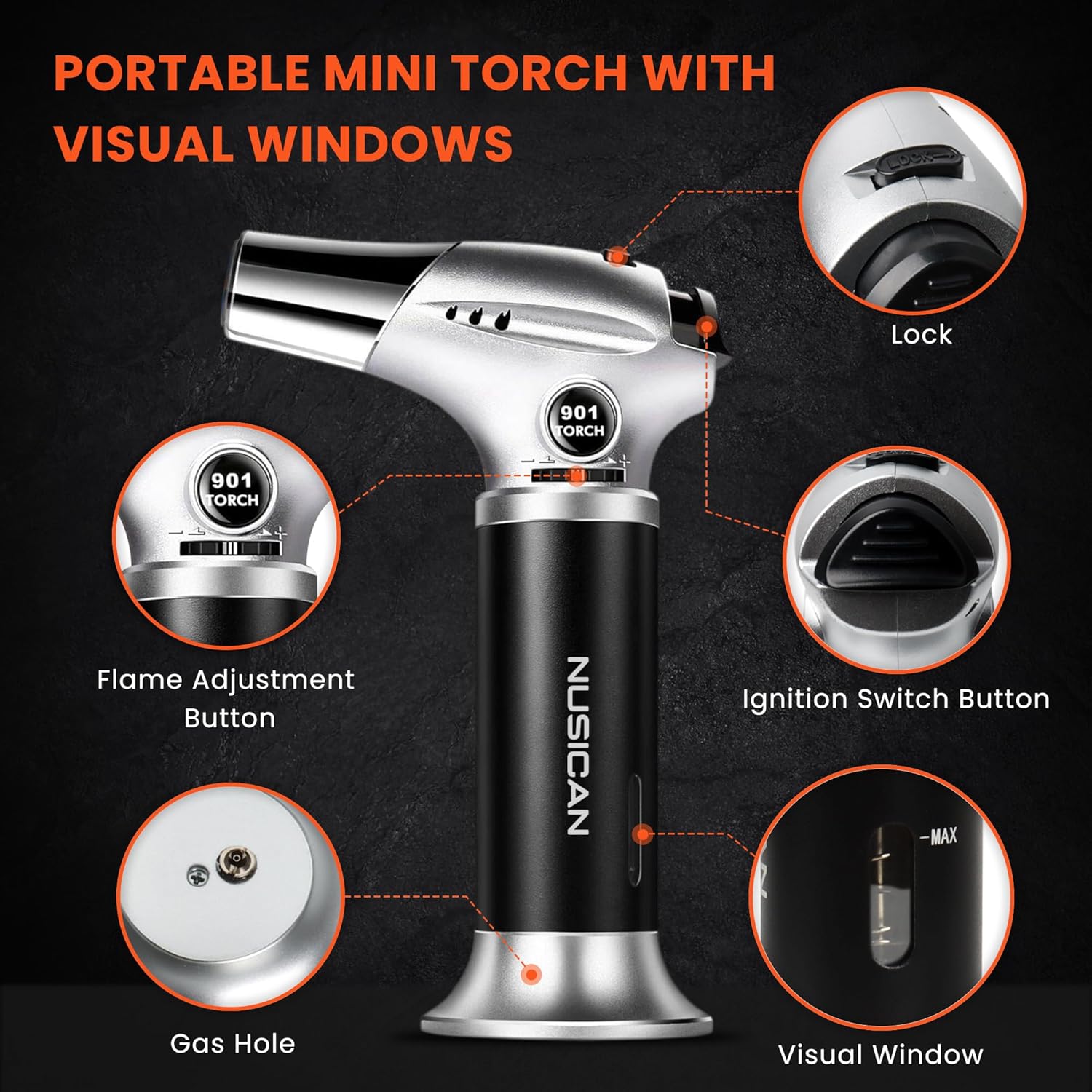 Cocktail Smoker Kit with Torch, 6 Flavors Wood Chips for Whiskey and Bourbon, Old Fashioned Smoker Kit for Infused Cocktail, Cheese, Salad and Meats, Gifts for Men, Dad and Boyfriend (No Butane)