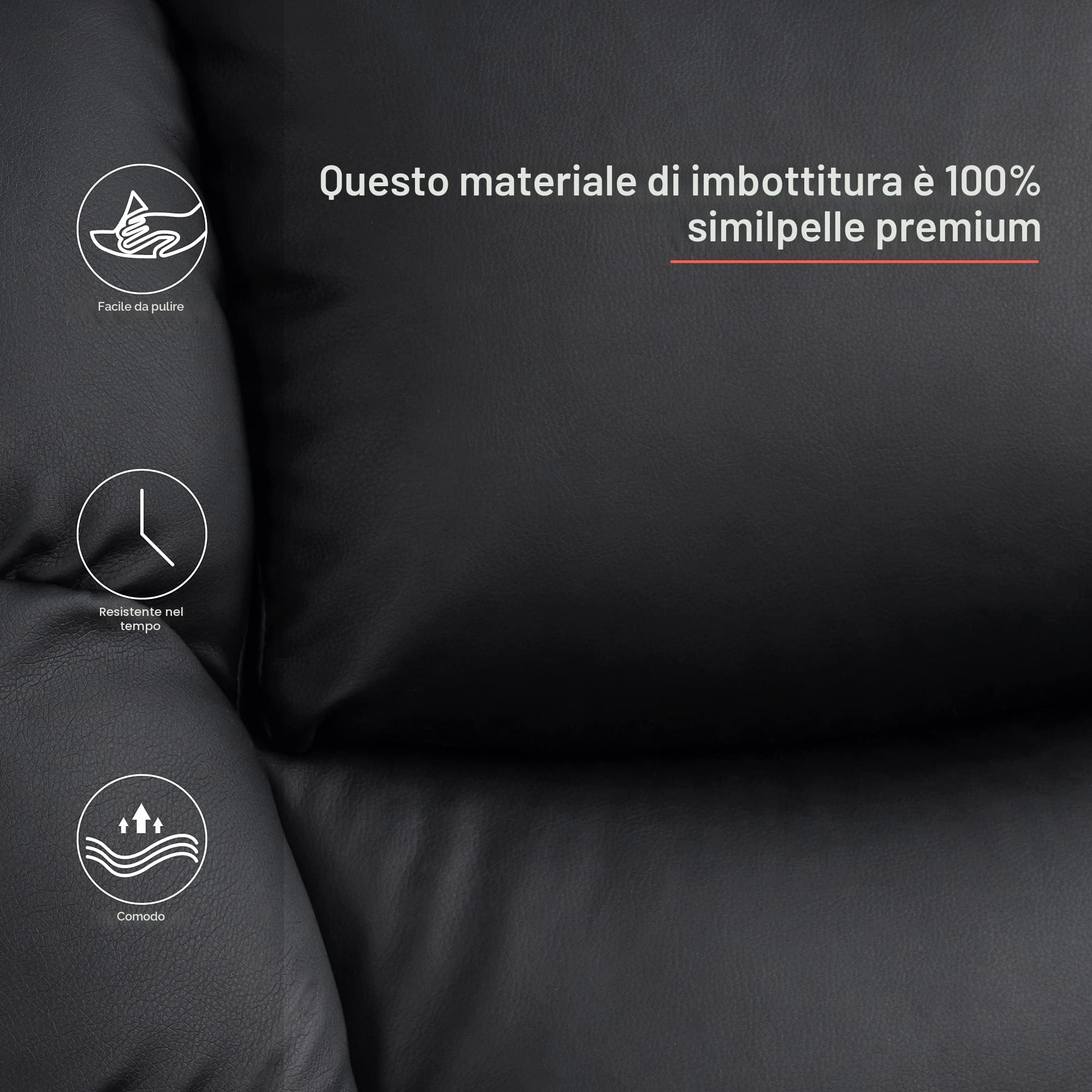 MCombo massaggio elettrico sedia poltrona reclinabile riscaldamento a vibrazione reclinabile (Nero) 7060