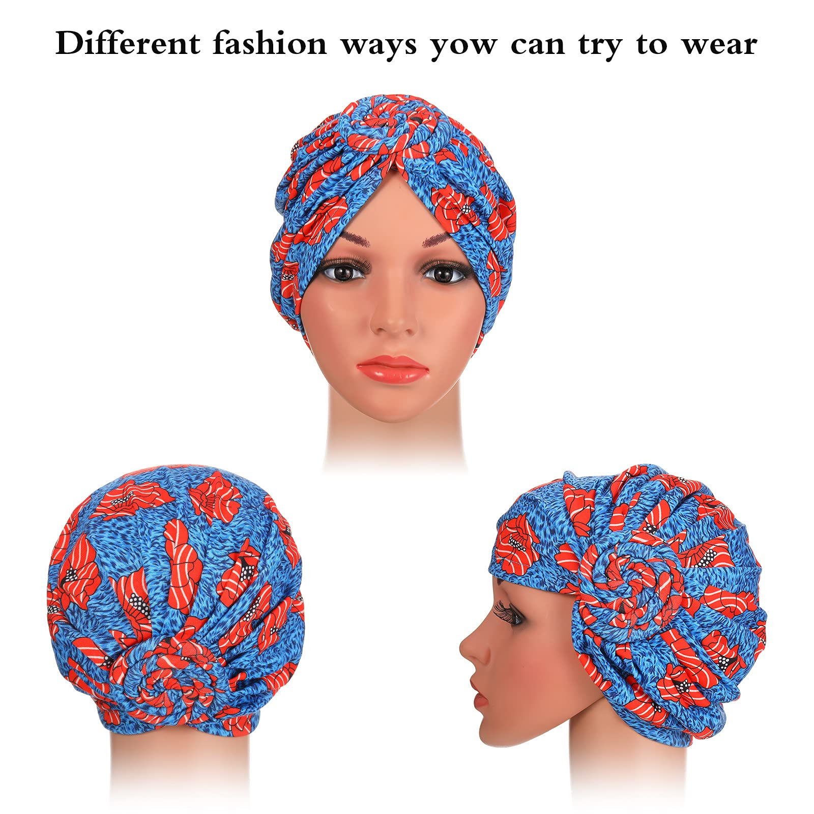 6 pezzi africano headwrap turbante per donne nere pre legato nodo cofano cappello berretto berretto testa sciarpa copricapo cappello