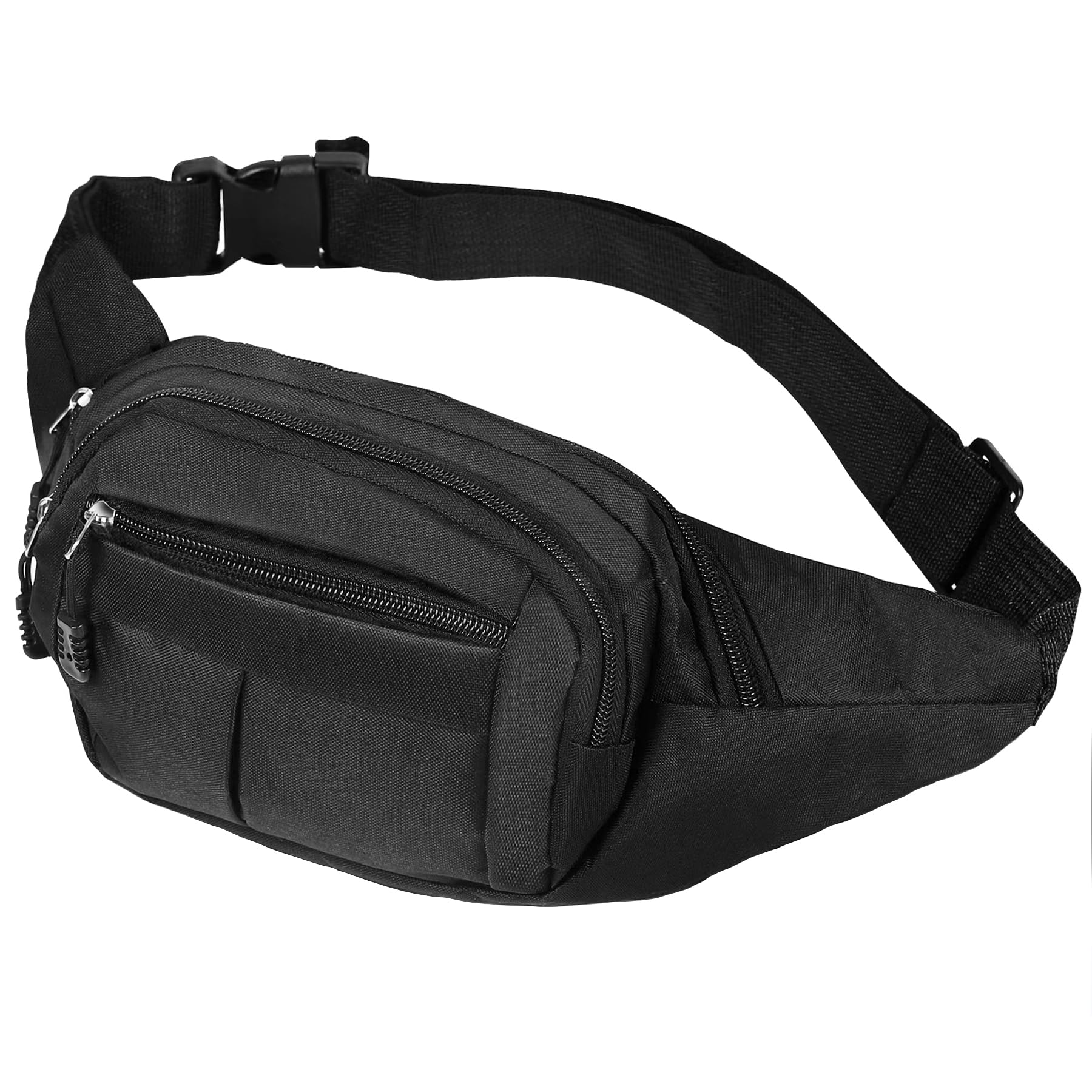 Bumbag, Fashionable Waist Bag, Adjustable Waterproof Large Bum Bag, 4 Zippered Pockets Running Waist Bag, Outdoor, Sports, Hiking, Jogging, and Travel Gifts Suitable for Both Men and Women