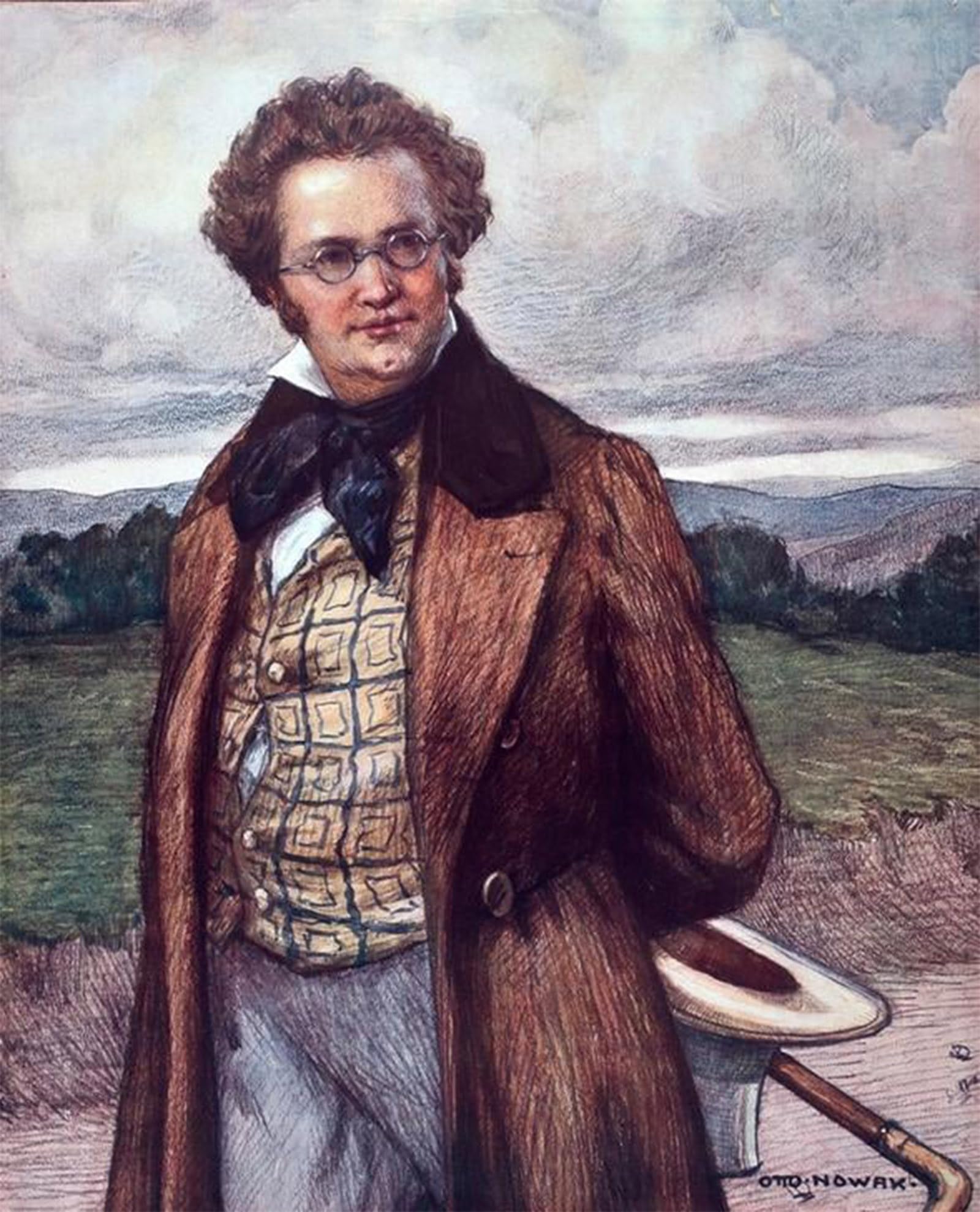 ARTXLXXBN Famous Painting Art Wall Decor Abstract Art Picture Schubert As a Walker by Otto Robert Nowak Animal Pictures for Home Decor 60x90cm