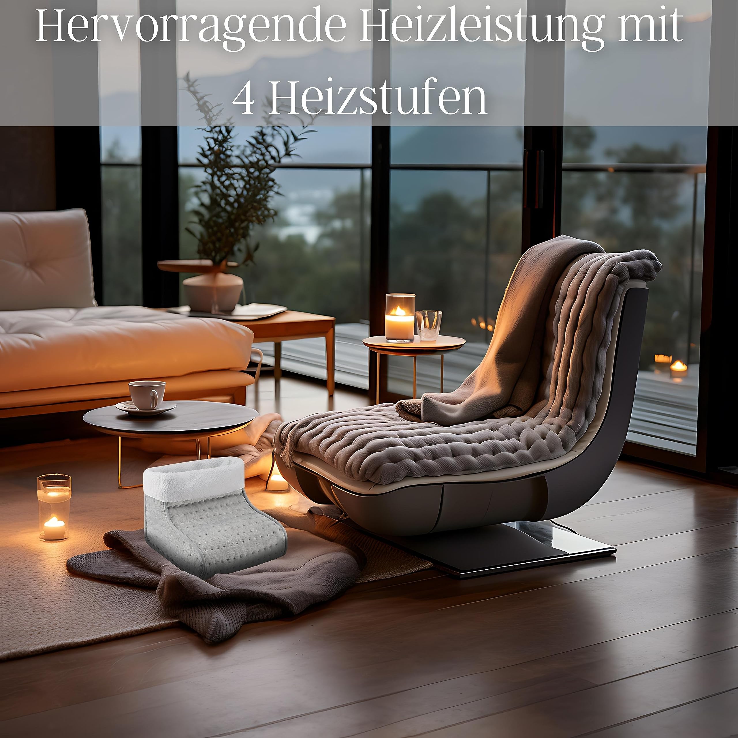 Elektrischer Fußwärmer | Wärmekissen | 4 Heizstufen | Elektrische Fußheizung | Heizmatte | Fusswärmer | Wärmetherapie | Fußpflege für Zuhause | 100 Watt |