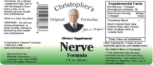 Miniatura 5 de Christopher's Original Formulas Fórmula nerviosa, suplemento herbario natural, 2 oz