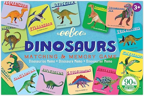 eeBoo Dinosaurs Little Memory and Matching Game, 3 años