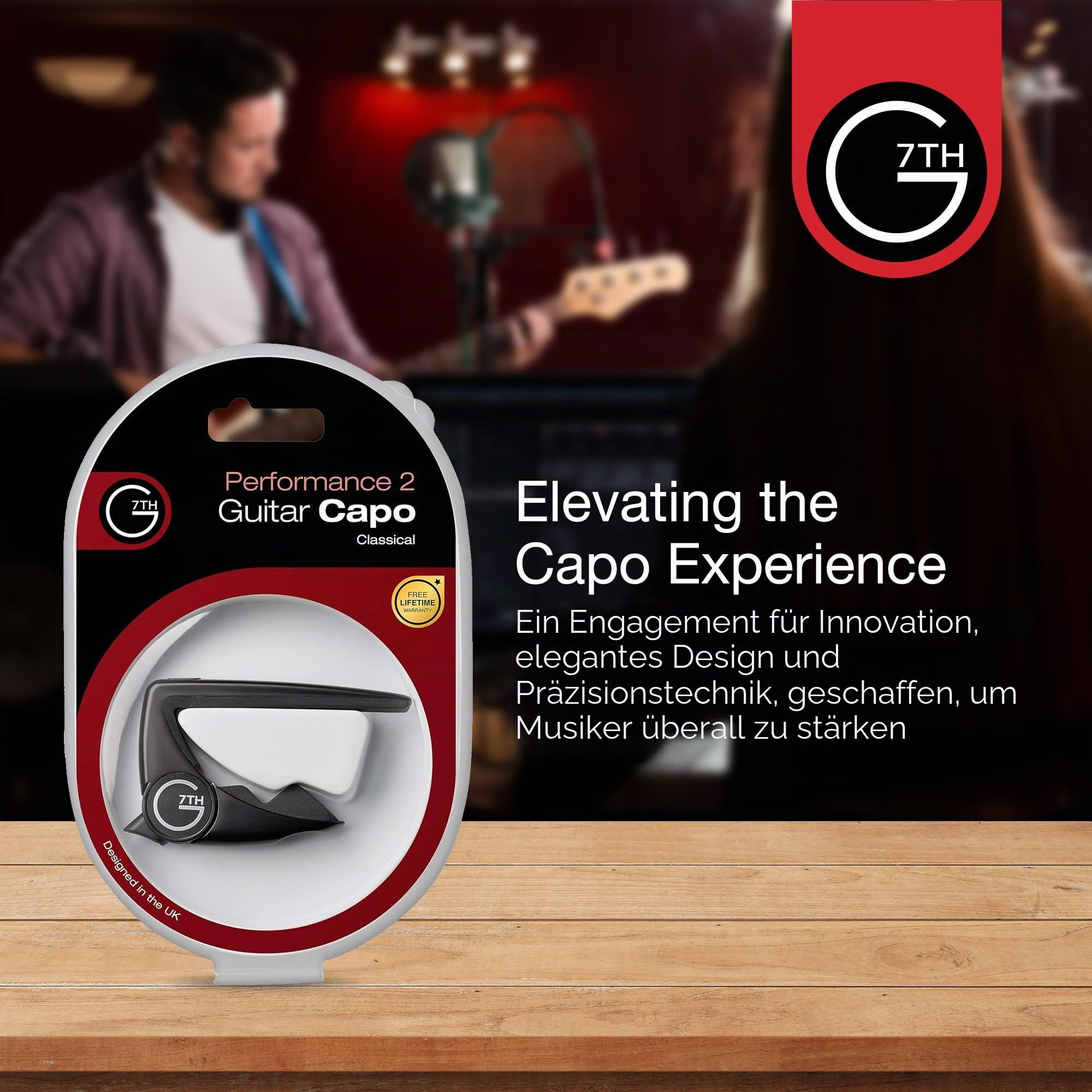 G7th Performance 2 Klassik Gitarren-Kapodaster Silber – Revolutionäre Spannungsregelung, Preisgekrönter Kapodaster für Klassische und Flamenco-Gitarren
