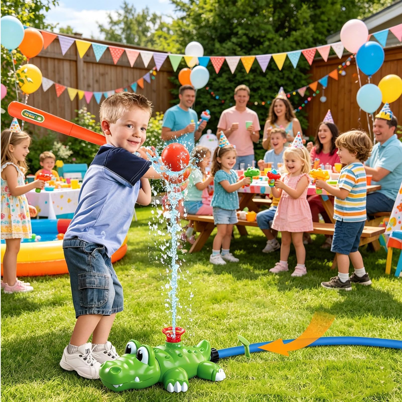 Zraszacz - Outdoor Crocodile Baseball Toy | Obrotowy zraszacz wody o 360 stopni, dla chłopców i dziewcząt, na lato, plażę, basen, imprezę,