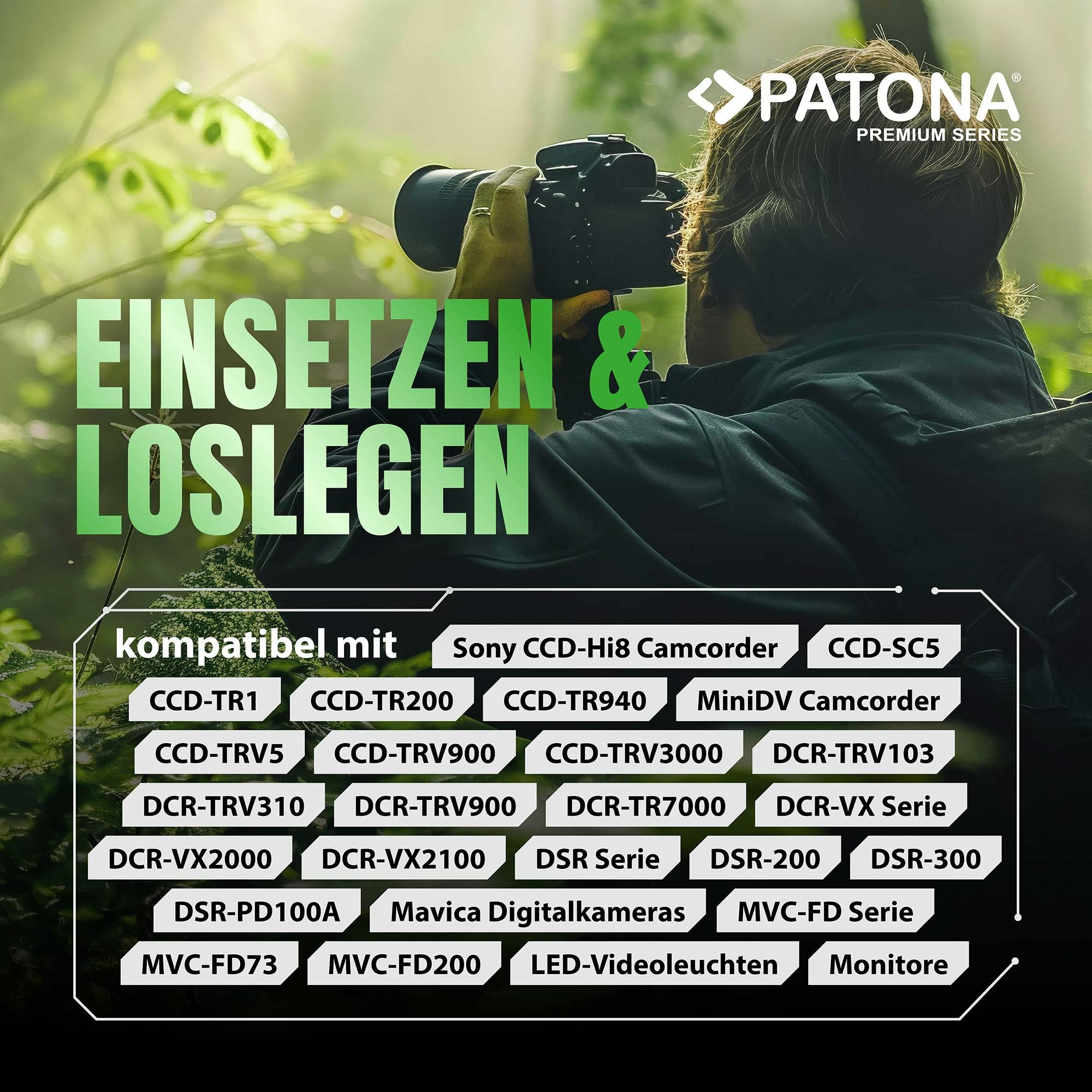 PATONA 2X Premium NP-F750 Akku 5200mAh – Ersatz für Sony NP-F750 NP-F550 NP-F970 – für Sony Camcorder, LED-Videoleuchten (Yongnuo, Neewer, Aputure, Viltrox), Kamera-Monitore – Doppelpack fürs Set