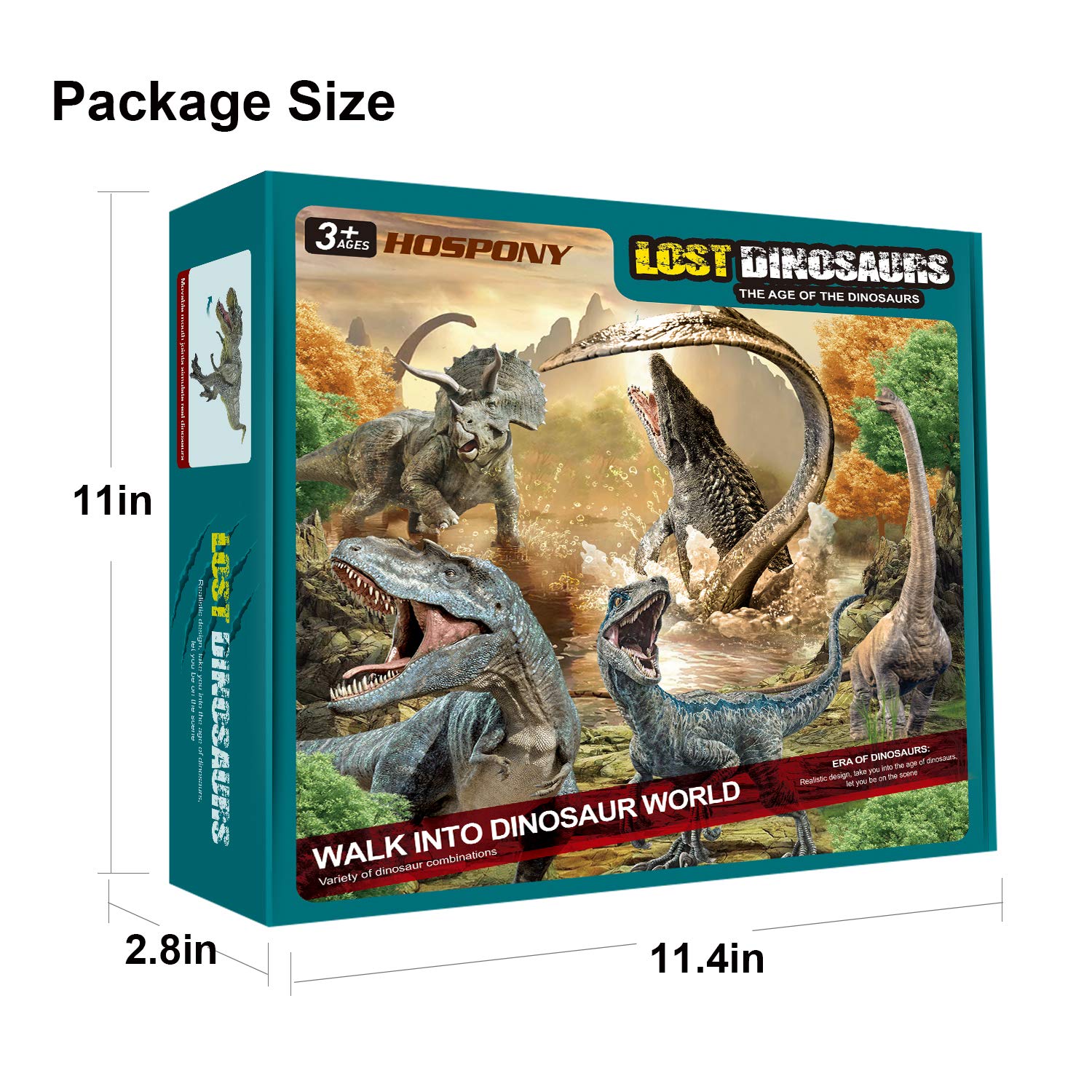 5 PCS Jumbo Dinosaur Toy SetRealistic Looking Dinosaur Figures for