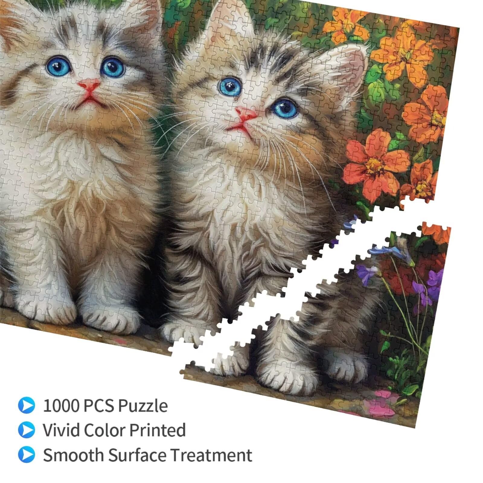 Puzzle kot, 6000 elementów, puzzle ze zwierzętami, dla dorosłych, z pudełkiem na prezent, duże drewniane puzzle dla dorosłych, gra zręcznościowa dla całej rodziny, prezenty dla kobiet, 105 x 180 cm