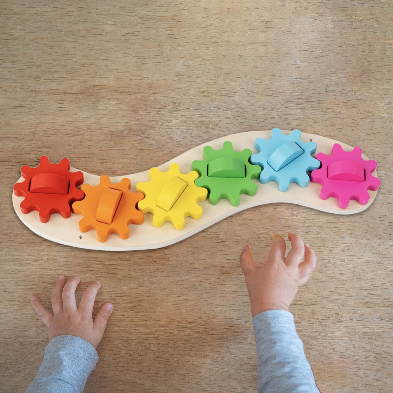 Aktivitätsbrett Zahnradspielzeug Zahnradverbindung Lernsteckbrett DIY Zubehör Regenbogen
