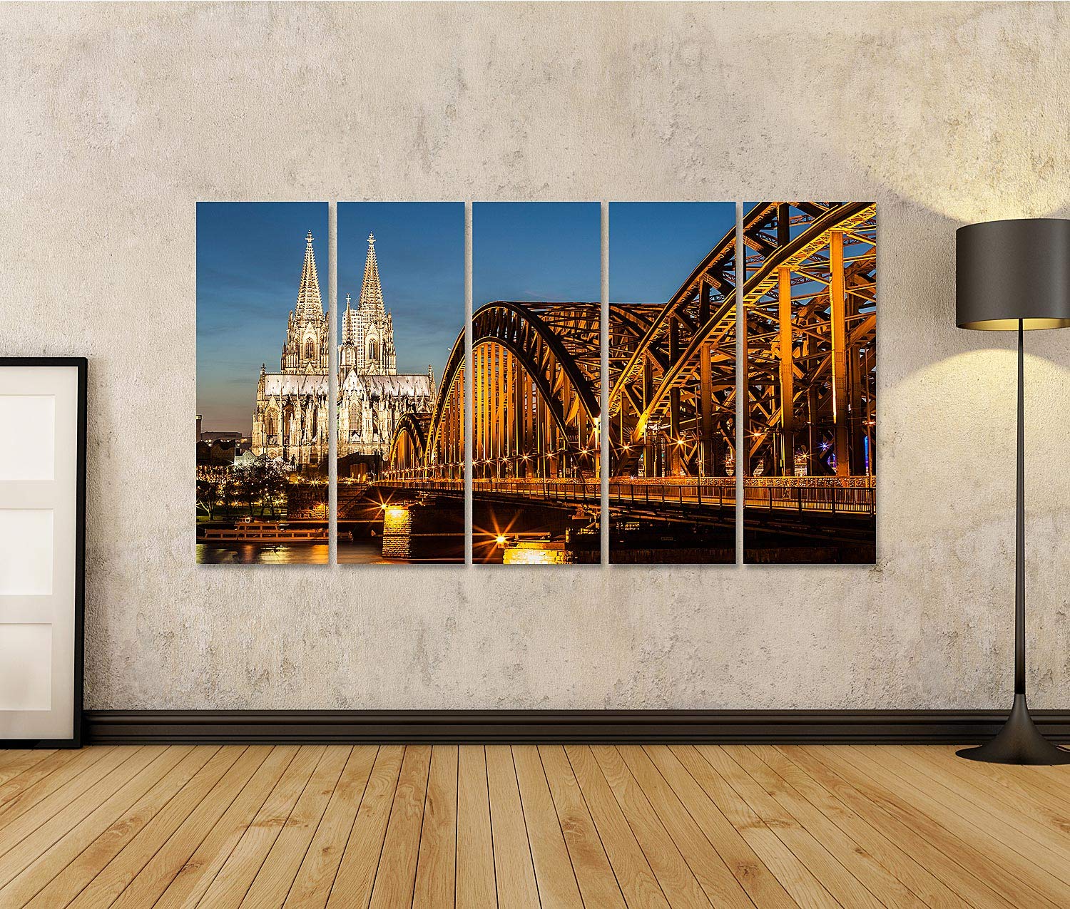 islandburner a imagen sobre lienzo Puente de Hohenzollern y Catedral de Colonia en el atardecer imágenes murales carteles