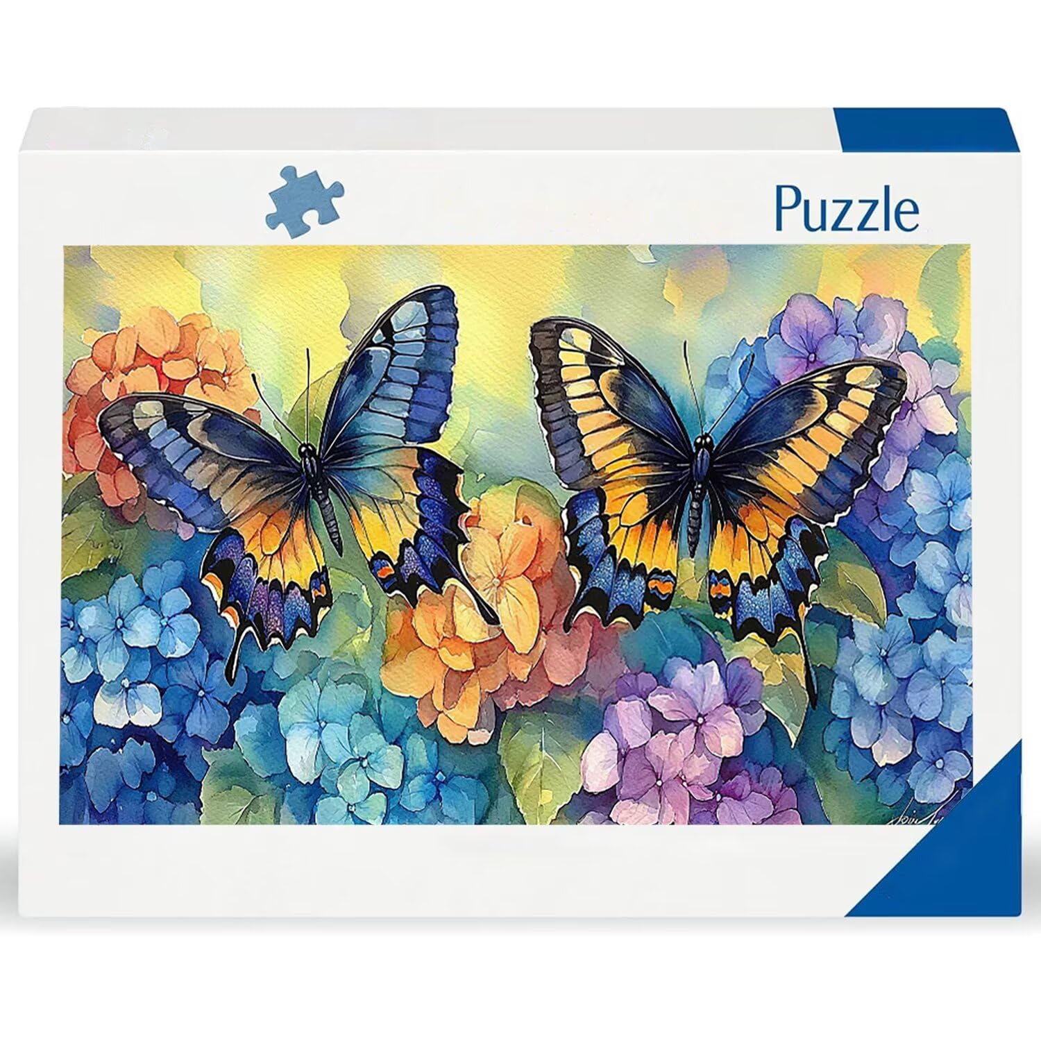 J-397 Puzzle 1100 puzzle dla dorosłych, wymagająca zagadka, prezent 87 x 42 cm, puzzle dla całej rodziny, prezenty dla kobiet i mężczyzn, temat: motyl haft kwiaty j-397