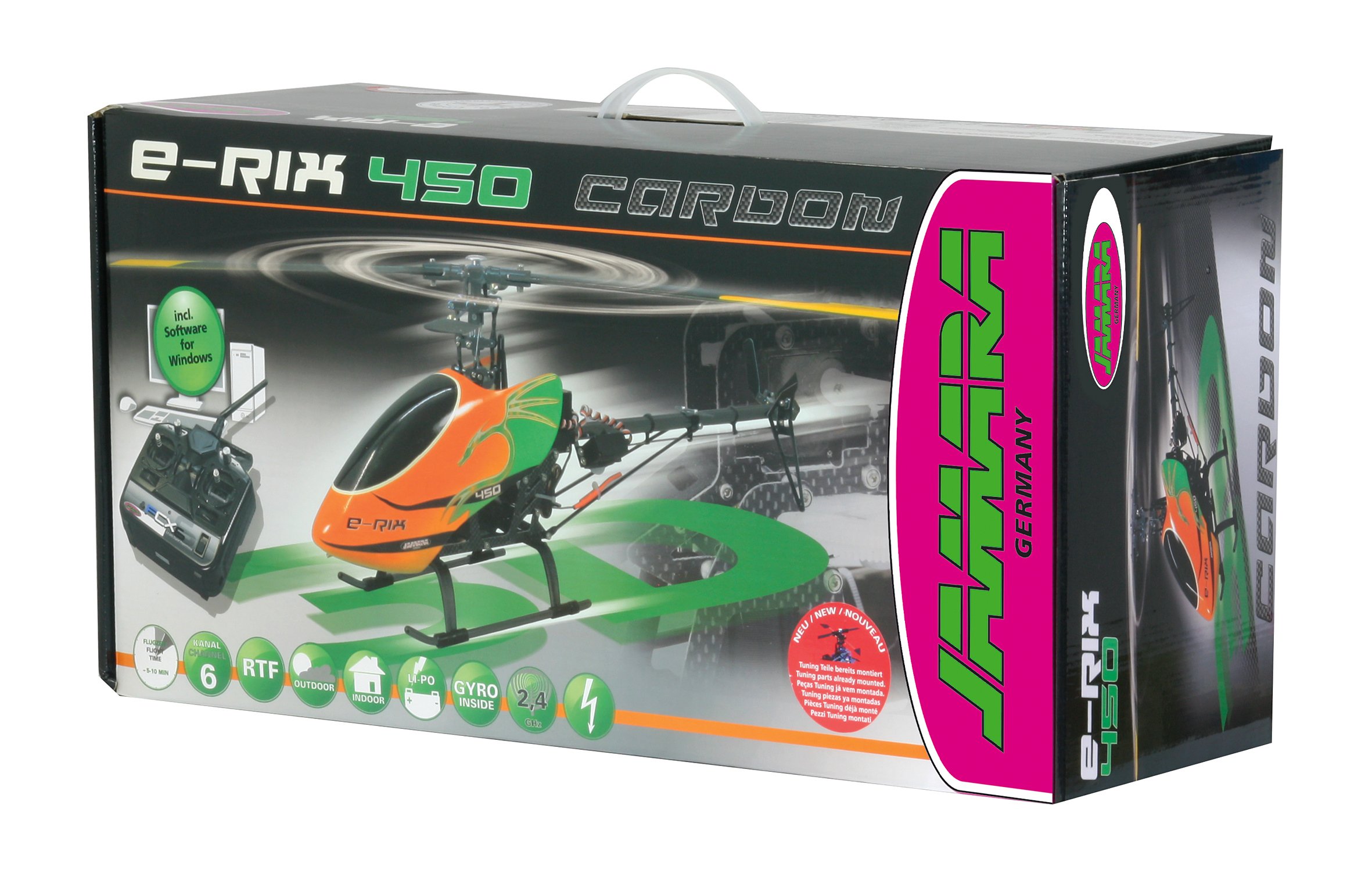 JAMARA 031592 - E-Rix 450 Carbon RTF Gas Destra No Pre-Volado