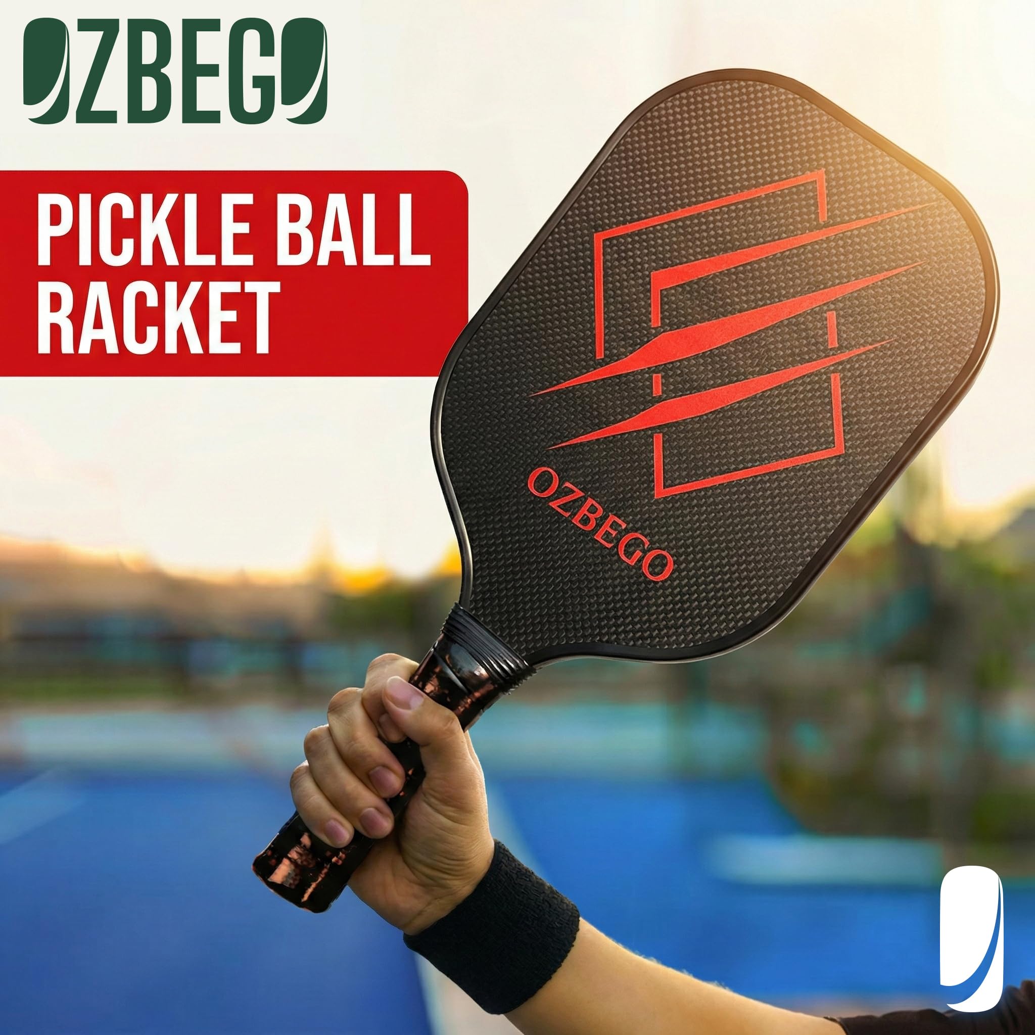 Pickleball Schläger Set 2er aus Carbon – inkl. 4 Bälle, Tasche & Overgrips – Leicht, rutschfest – Für Anfänger & Fortgeschrittene – OZBEGO