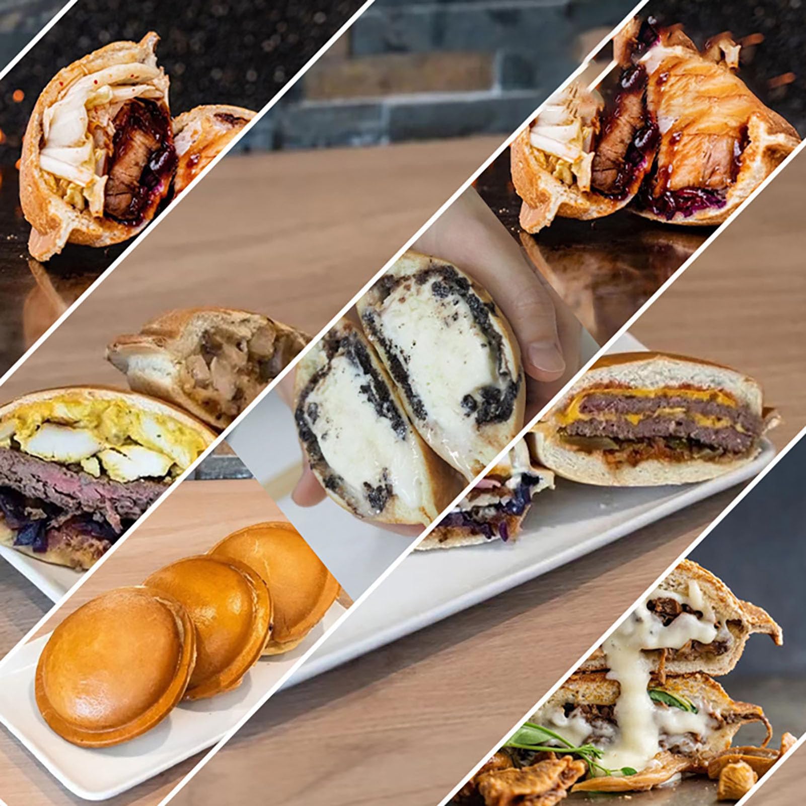 Elektryczne żelazko do burgerów, prasa do burgerów z powłoką zapobiegającą przywieraniu, urządzenie ze stali nierdzewnej do panini, opiekacz do kanapek, urządzenie do (size_name Double head)