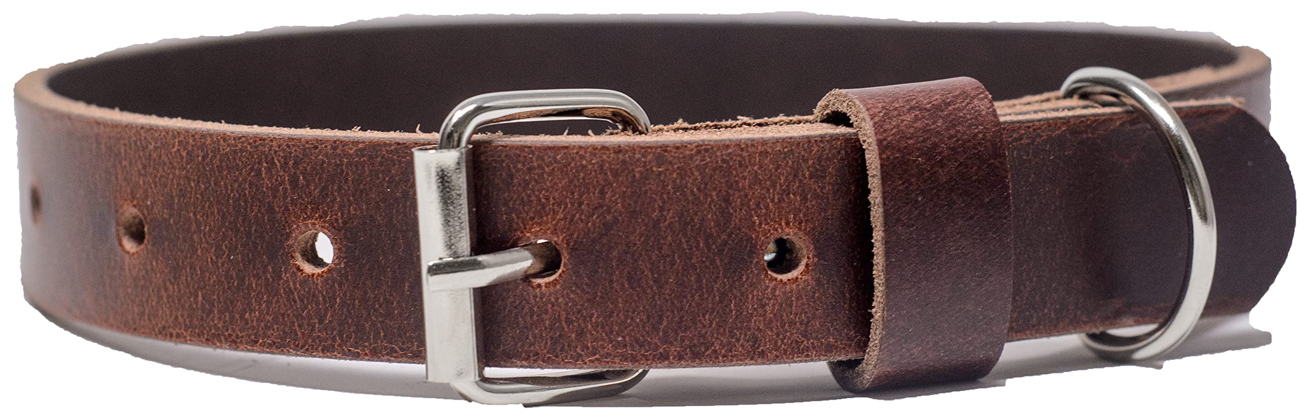 Ashford Ridge Made in England Real Leather Dog Collar - Antique Medium, Medium (38cm - 48cm)