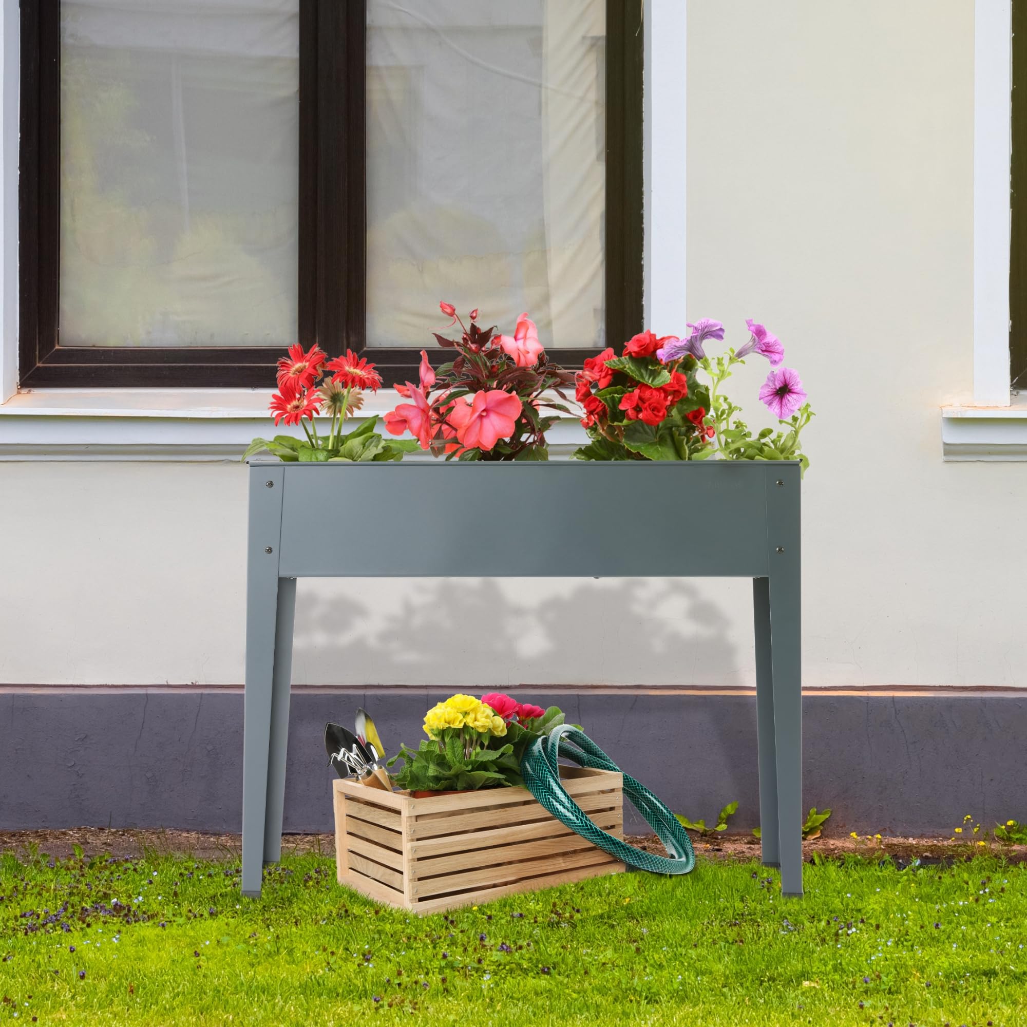 AREBOS Jardinière Surélevée 101,5 x 26 x 80 | Bac de Culture pour Jardin, Terrasse ou Balcon | Idéale pour Légumes, Fruits et Herbes Aromatiques