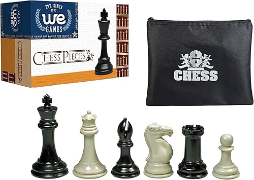 We Juegos Super Torneo Staunton ChessmenTriple ponderado Negro y Crema de plástico Set con 4en. King