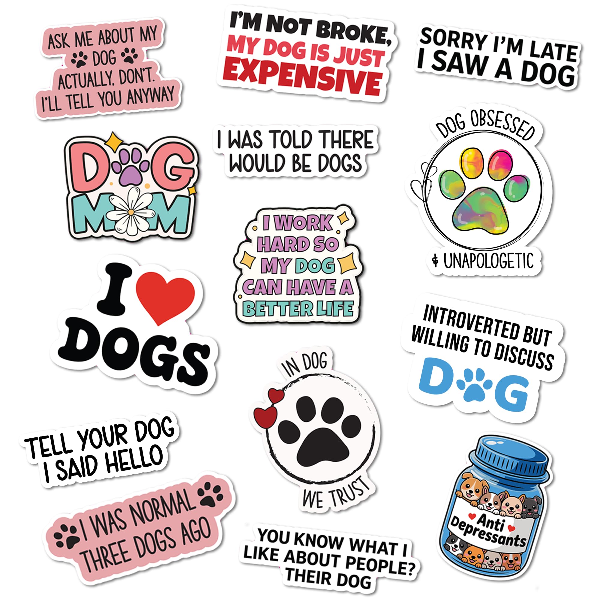 Stickers Dog Mom imperméables pour décorer votre bouteille de sport et ordinateur