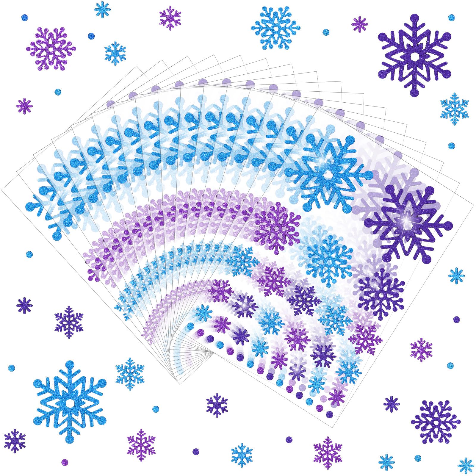 Stickers flocon de neige à paillettes pour décorer vos cadeaux et albums de scrapbooking de Noël