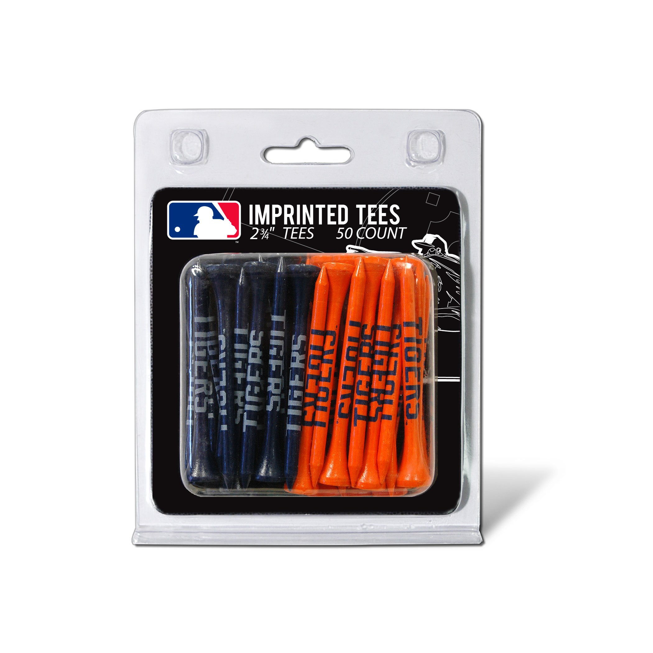 Team Golf MLB Detroit Tigers Pack Of 50 Golf Tees 2-3/4" Golf Tees, 50 Pack, Regulation Size, Multi Team Colors