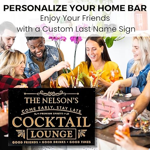 Miniatura 7 de Personalized Cocktail Bar Sign - Family Name Sign - Custom Bar Sign Decor - Personalized Bar Gifts - Personalized Cocktail Lounge Sign -