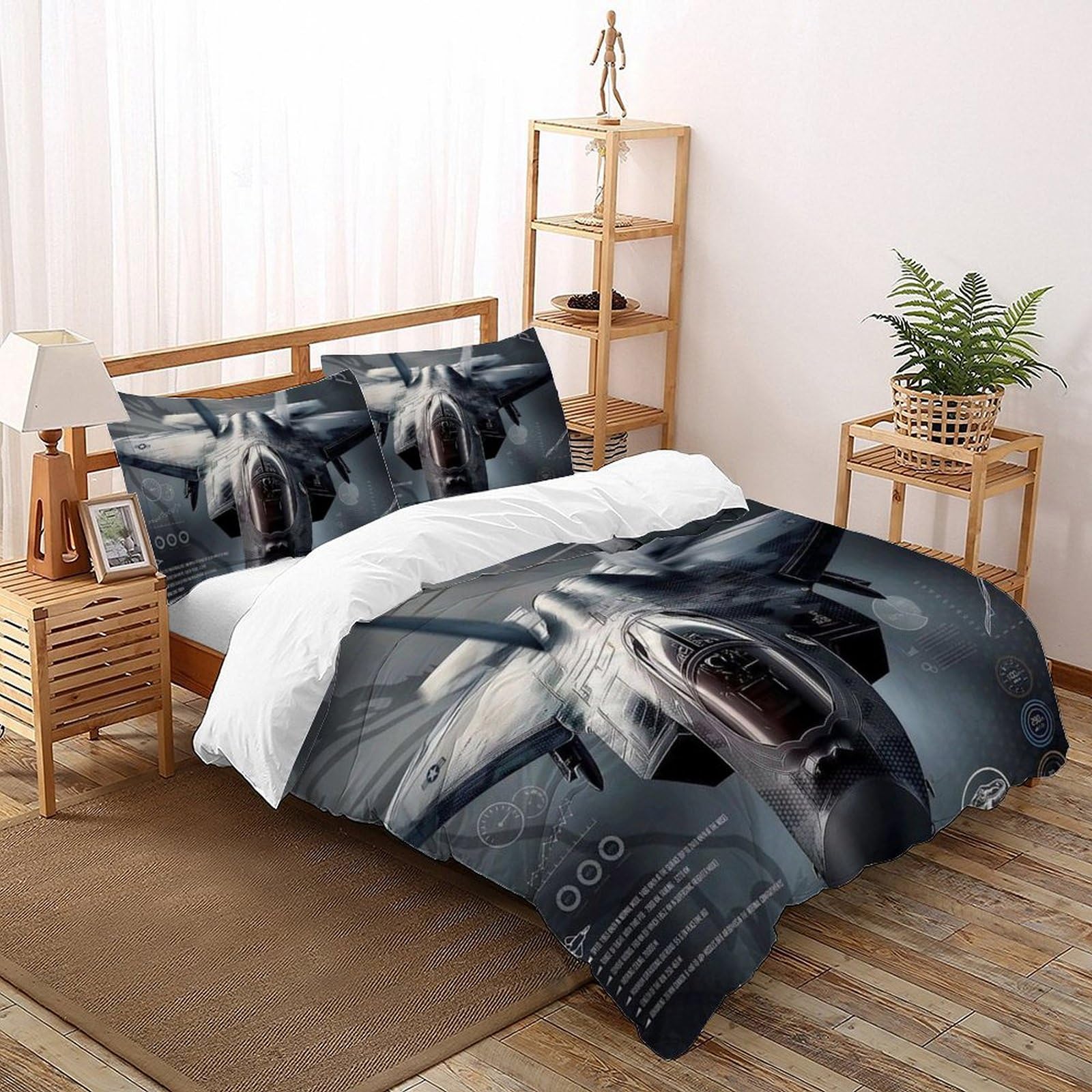 Parure de couette animal sauvage grand lit 260x220cm microfibre résistante sans repassage