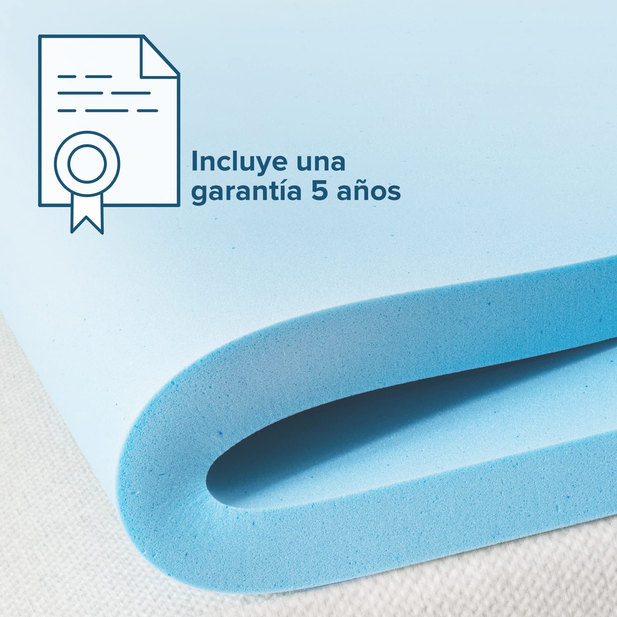 Zinus Sobrecolchón de Espuma viscolástica con Gel refrescante impregnado de té Verde, Espuma con Gel refrescante, 135 x 190 cm, Oeko-Tex, para colchón, Cama y sofá