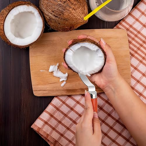 Miniatura 7 de Herramienta de coco Removedor de carne de coco Abridor de coco Raspador de carne de coco