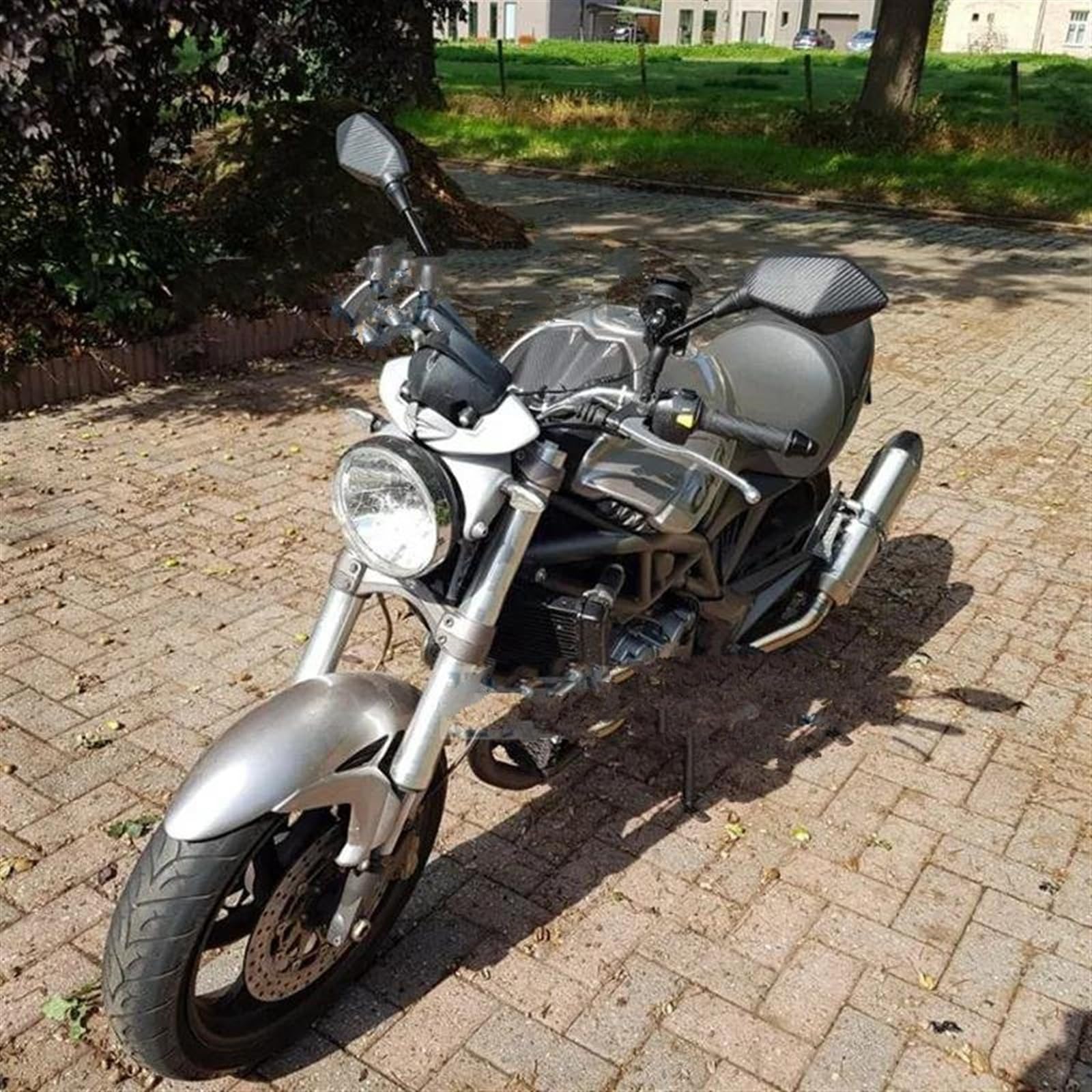 Stuurspiegel Motorfiets 2 STUKS Motorfiets Gemodificeerde Aluminium Vierkante Achteruitkijkspiegel Reverse Side Spiegels 8mm 10mm Zwart Universeel Voor Voor Scooter Motorfietsspiegel (Kleur : Koolsto