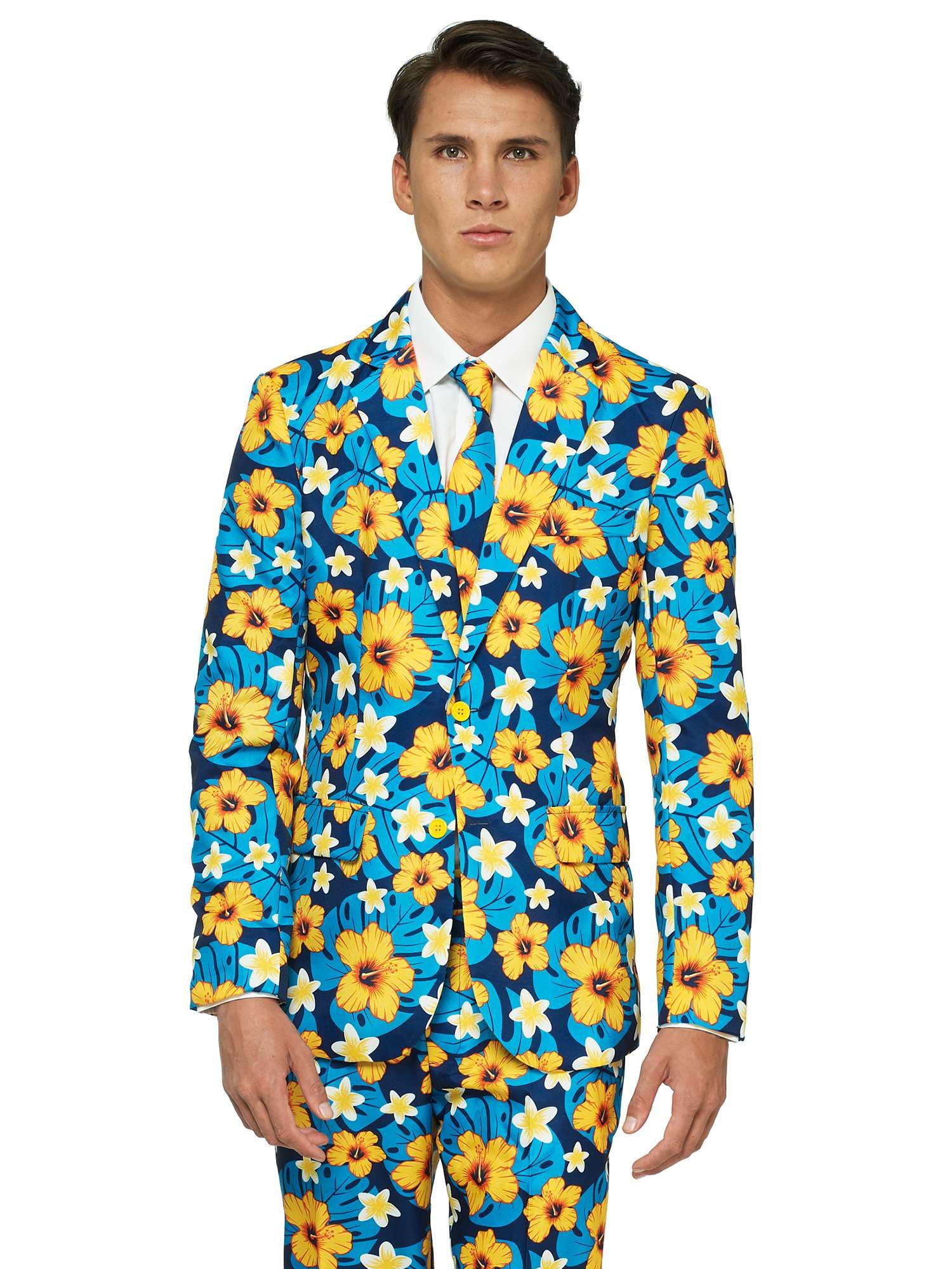 OFFSTREAM Party-Kostüm für Herren - Outfit Mit Tropischem Vogeldruck