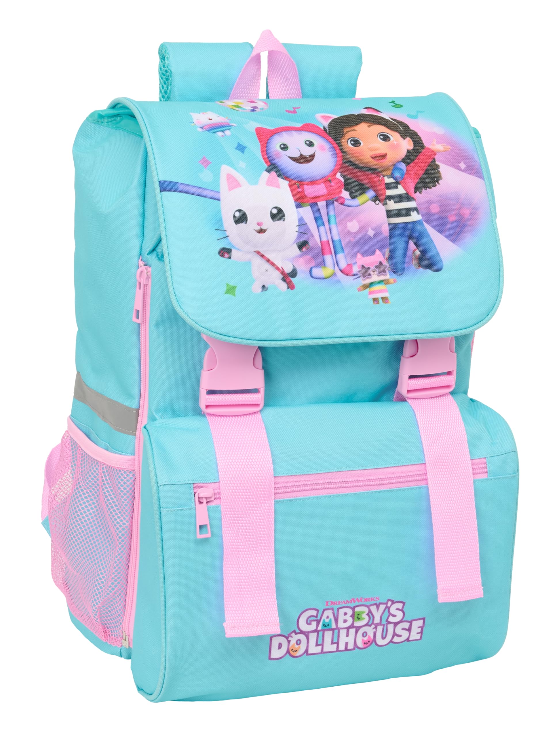 GABBY'S DOLLHOUSE - Sac à dos extensible, facile à nettoyer, idéal pour les enfants de différents âges, confortable et polyvalent, qualité et résistance, 28,5 x 15 x 41 cm