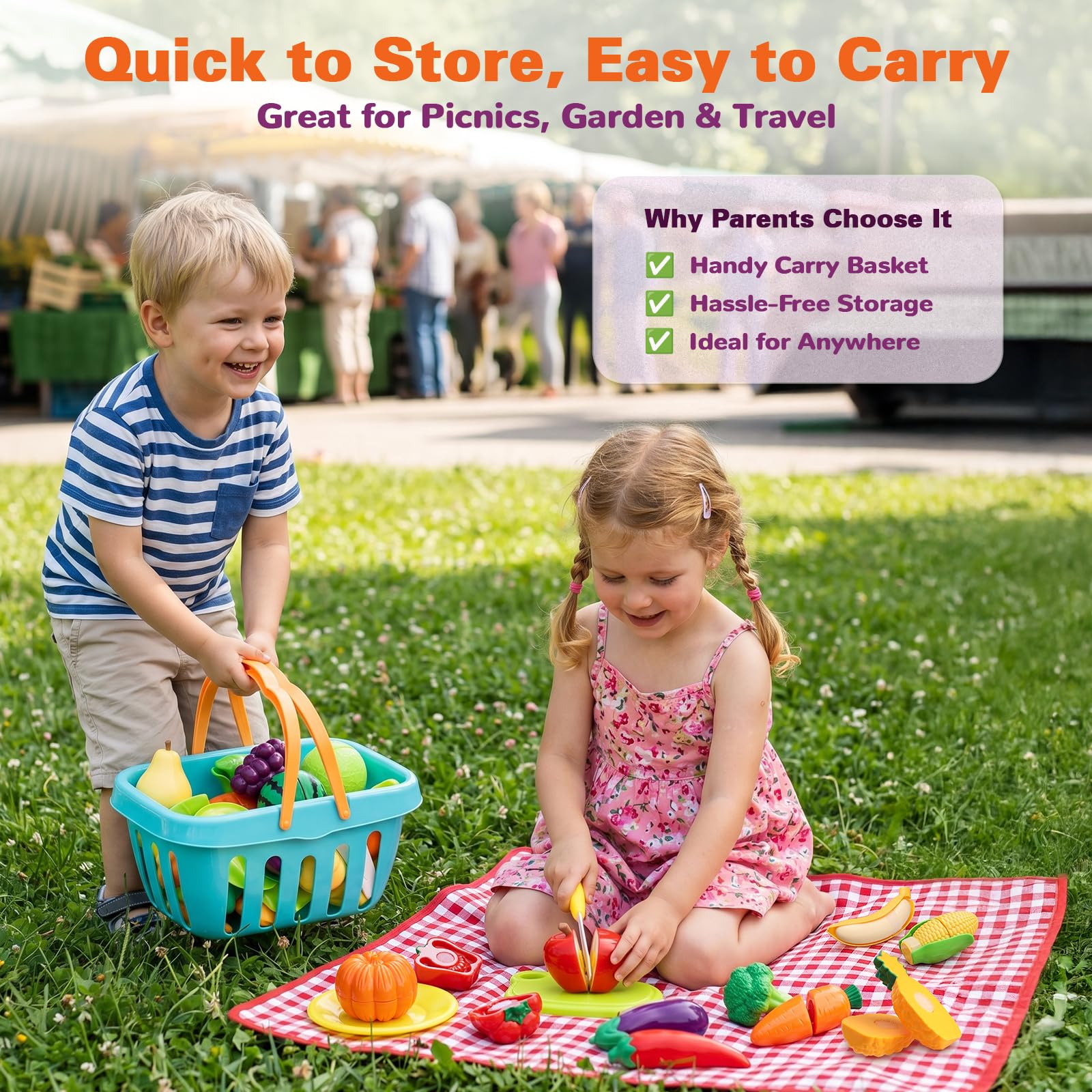 Conjunto Wdebay: fruta para cortar + alfombra de árbol de fieltro. Accesorios para comedores, Juego de comida para cocina infantil. Juguete educativo a partir de 3 años – Regalo para niñas/niños