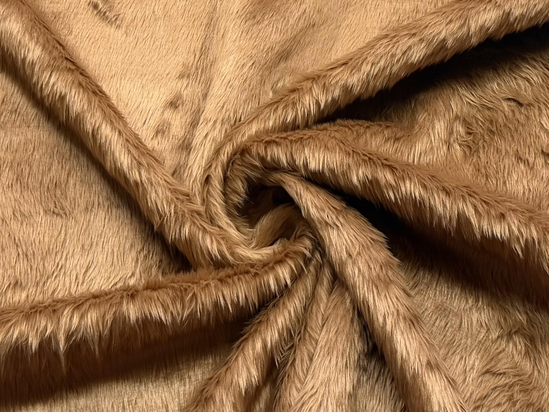 Super Luxury Faux Fur Fabric Material Teddy Brown 10MTR
