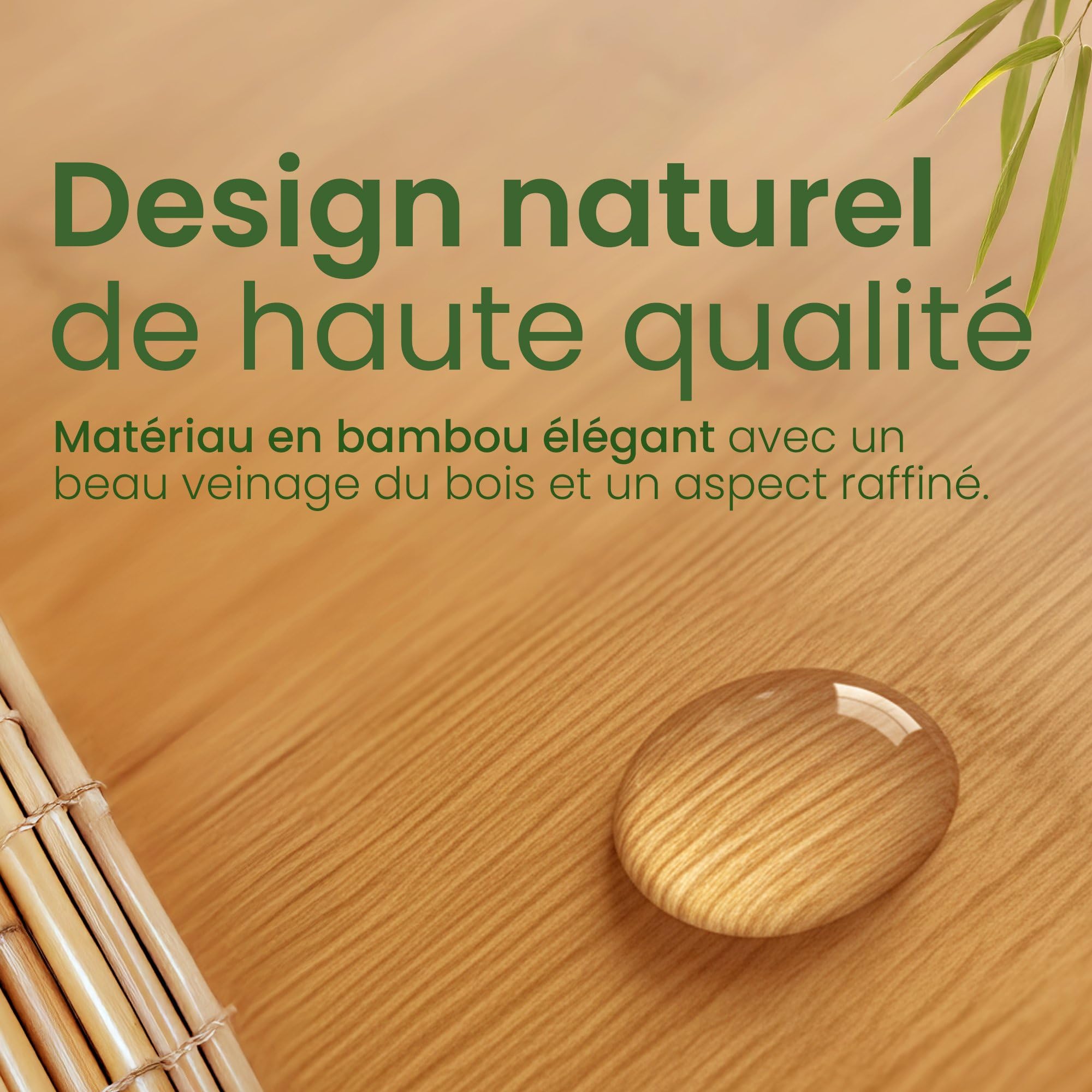 CLP Coffre à linge Ronthy pour linge sale, collecteur en bois Sac à linge 70L lavable et amovible, cadre en bambou pour salle de bain, Couleur:nature