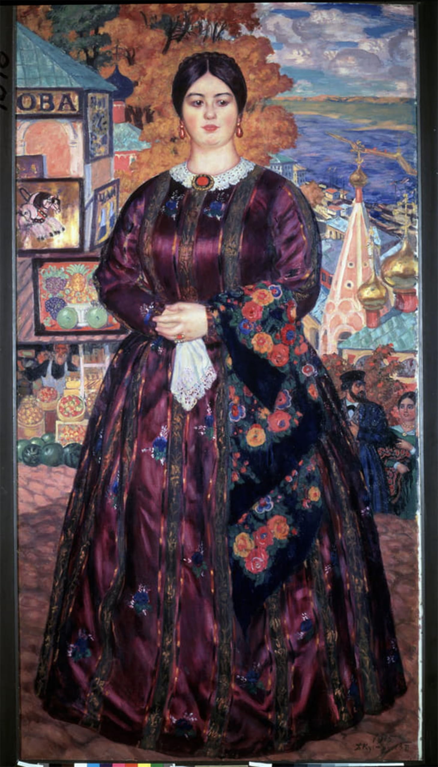 ARTXLXXBN Famous Art Print Poster Vintage Wall Art Merchant Woman by Boris Mikhailovich Kustodiev Canvas Art Poster for Home Decor 60x90cm
