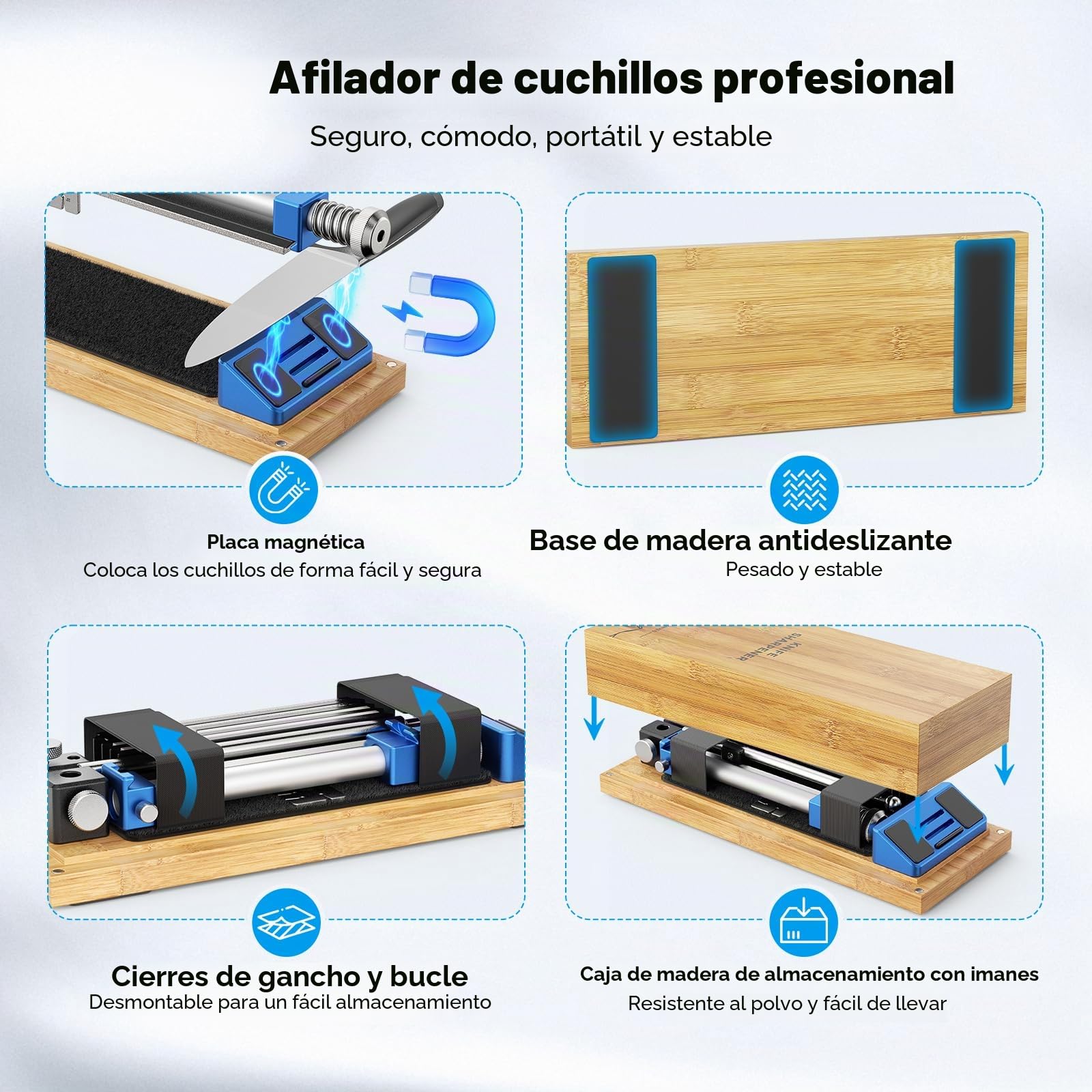Afilador de cuchillos manual con guía de ángulo | Jradse Afilador de cuchillos manual con guía de esquina