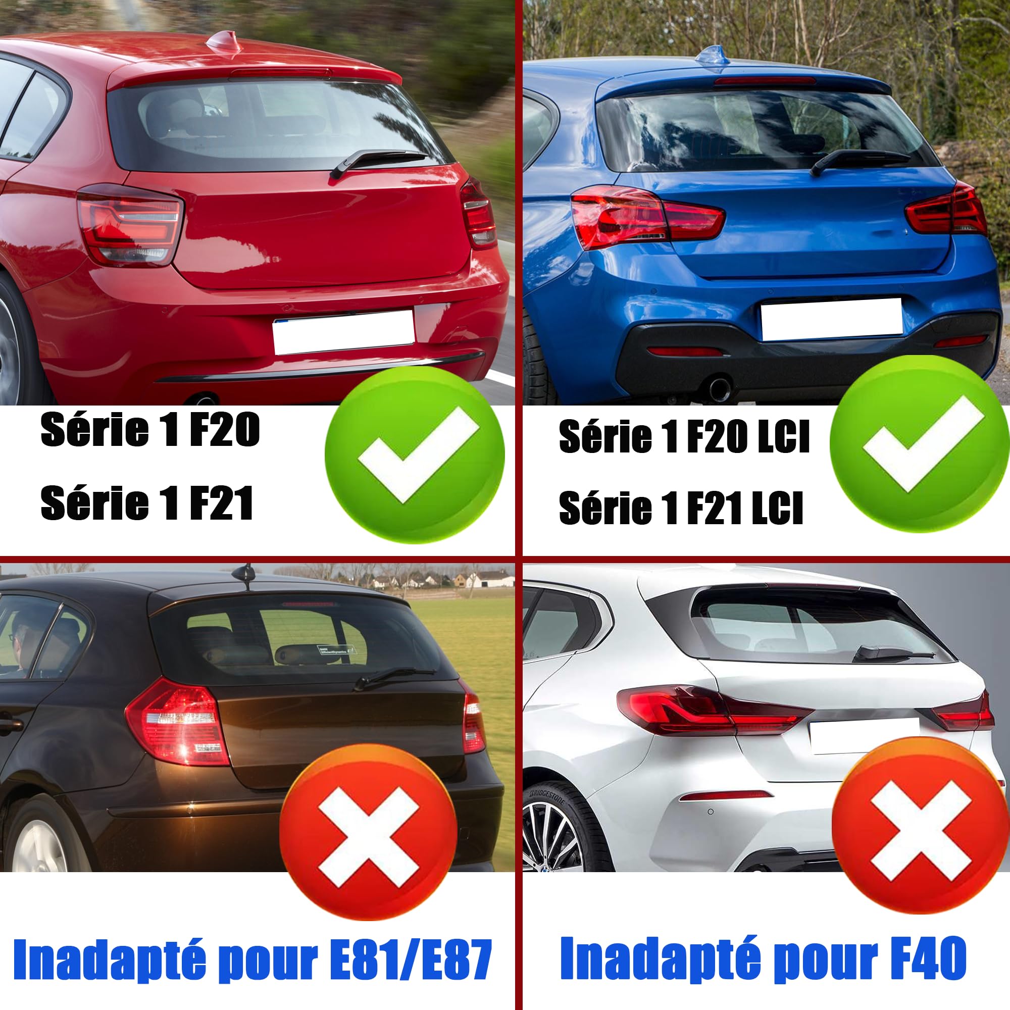 MUTUSAISI Aileron becquet Spoiler pour BMW Serie 1 F20 F21 2012-2019 114d/ 114i/ 116d/ 116i/ 118d/ 118i/ 120d/ 120i/ 125d/ 125i/ M135i/ M140i Noir Brillant de Coffre de Toit Hayon Arrière Accessoires