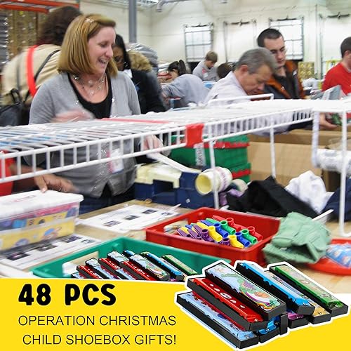 Miniatura 5 de Simgoing 48 piezas de juguete de instrumentos musicales que incluyen 24 piezas de armónica y 24 piezas de instrumentos multicolor Kazoo para niños y