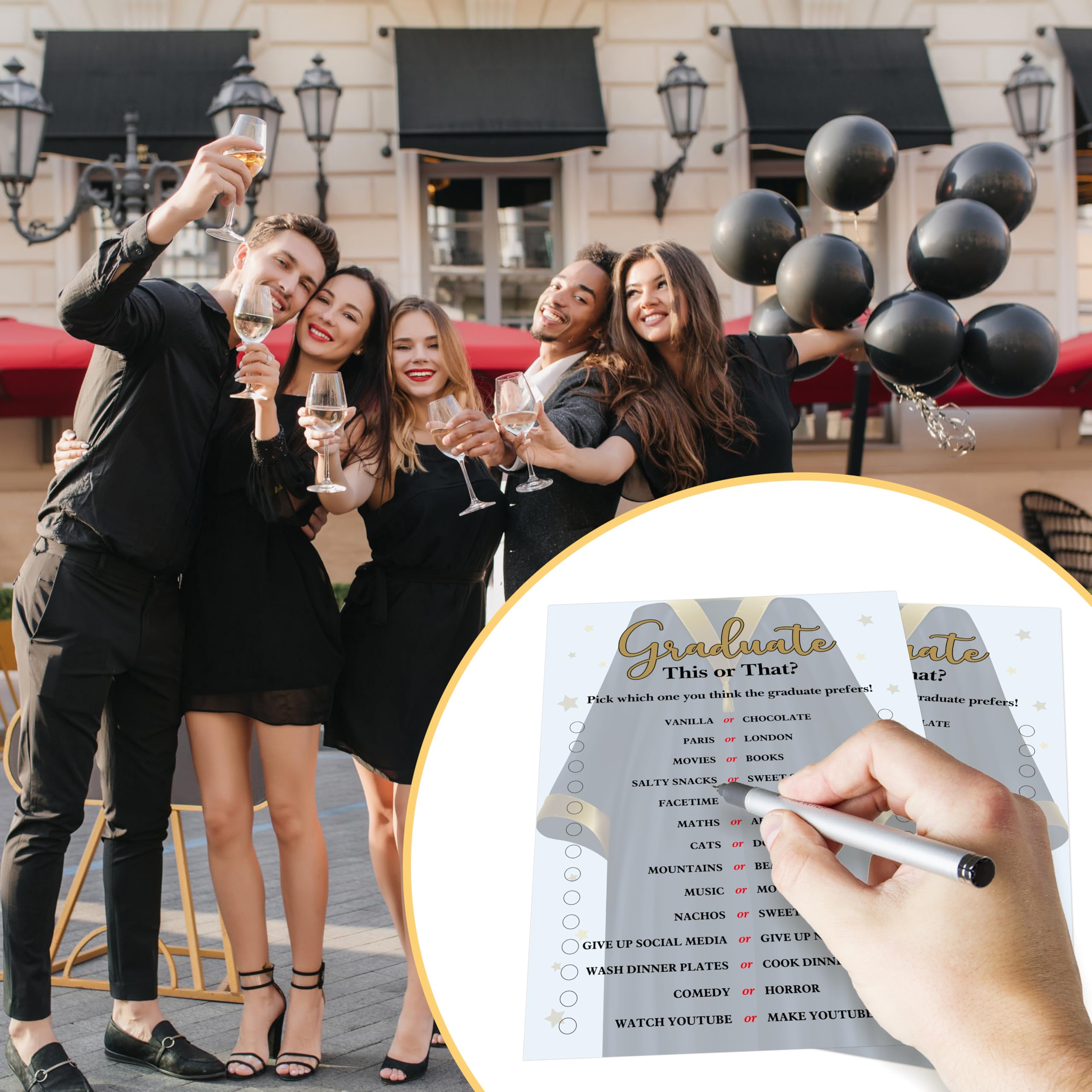 Amazon.com: wenhihsiy Graduation Games for Adults, Graduation Gown Themed  Grad Party Game Cards, Double Sided Graduate This Or That Game Cards,  College Grad Party Celebration Decoration Supplies -d04 : Home & Kitchen