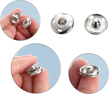 Metal Snap Fasteners Studs Metal Press Studs Great for Closure Purse Handbag Clothes Sewing Craft(15mm)…