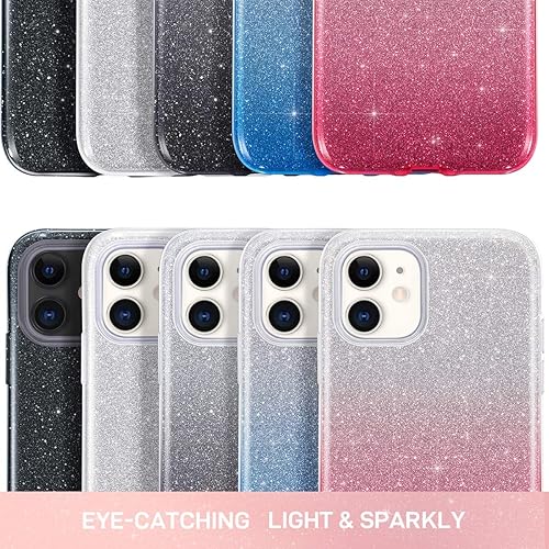 Miniatura 9 de MILPROX Funda para iPhone 11, brillante, de lujo, brillos, carcasa protectora híbrida de 3 capas, antigolpes, delgada, suave, para iPhone 11 de 5.8